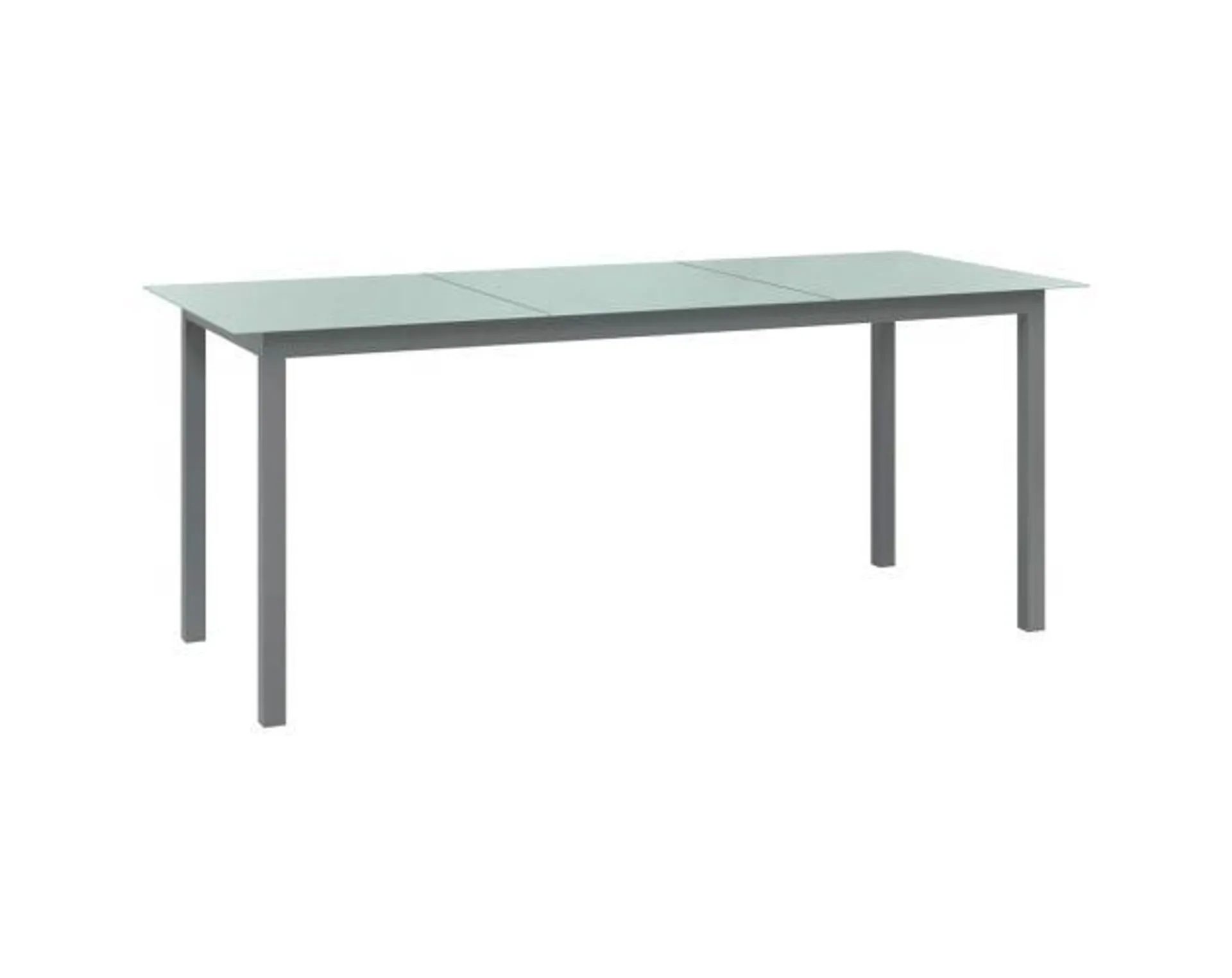 vidaXL mesa de jardín de aluminio y vidrio gris claro 190x90x74 cm