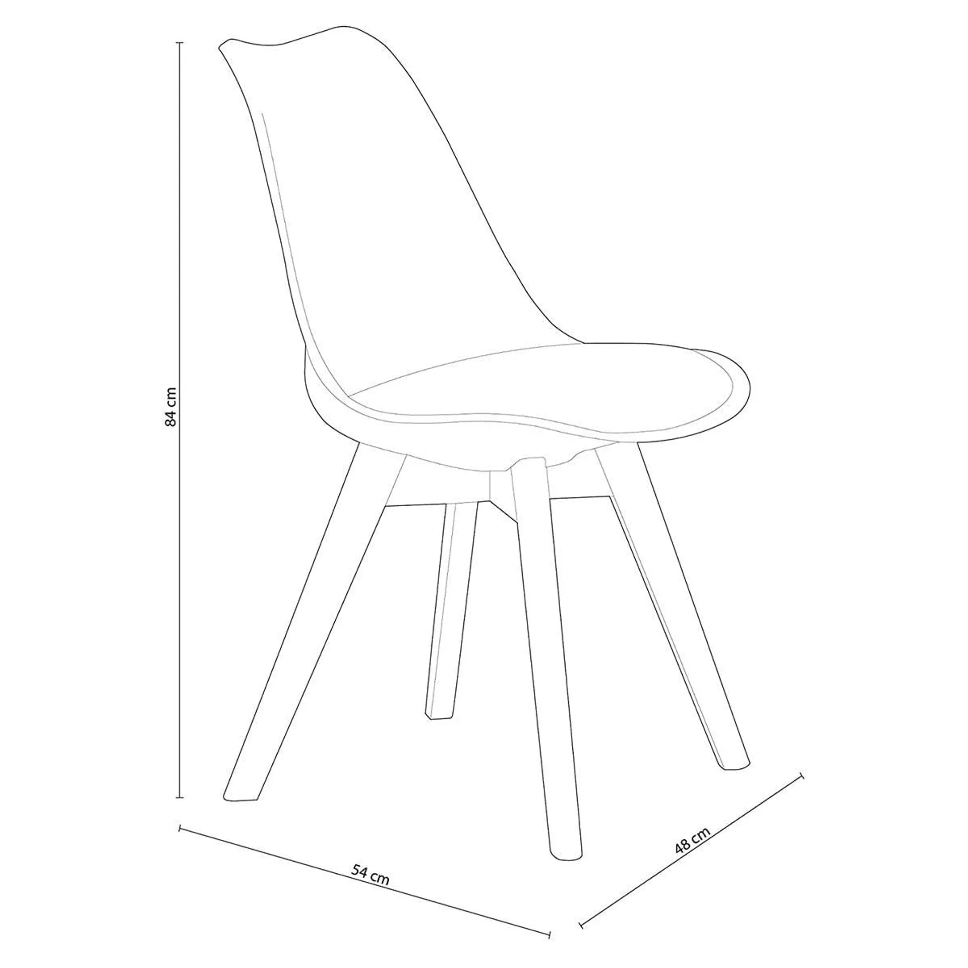 Pack de 4 sillas de comedor Bistro estilo nórdico