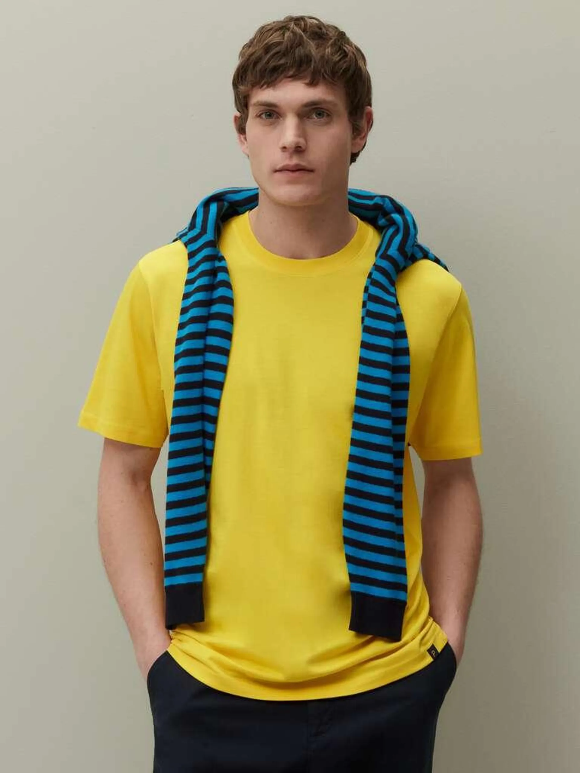 Supima cotton T-shirt with round neck Jaune citron