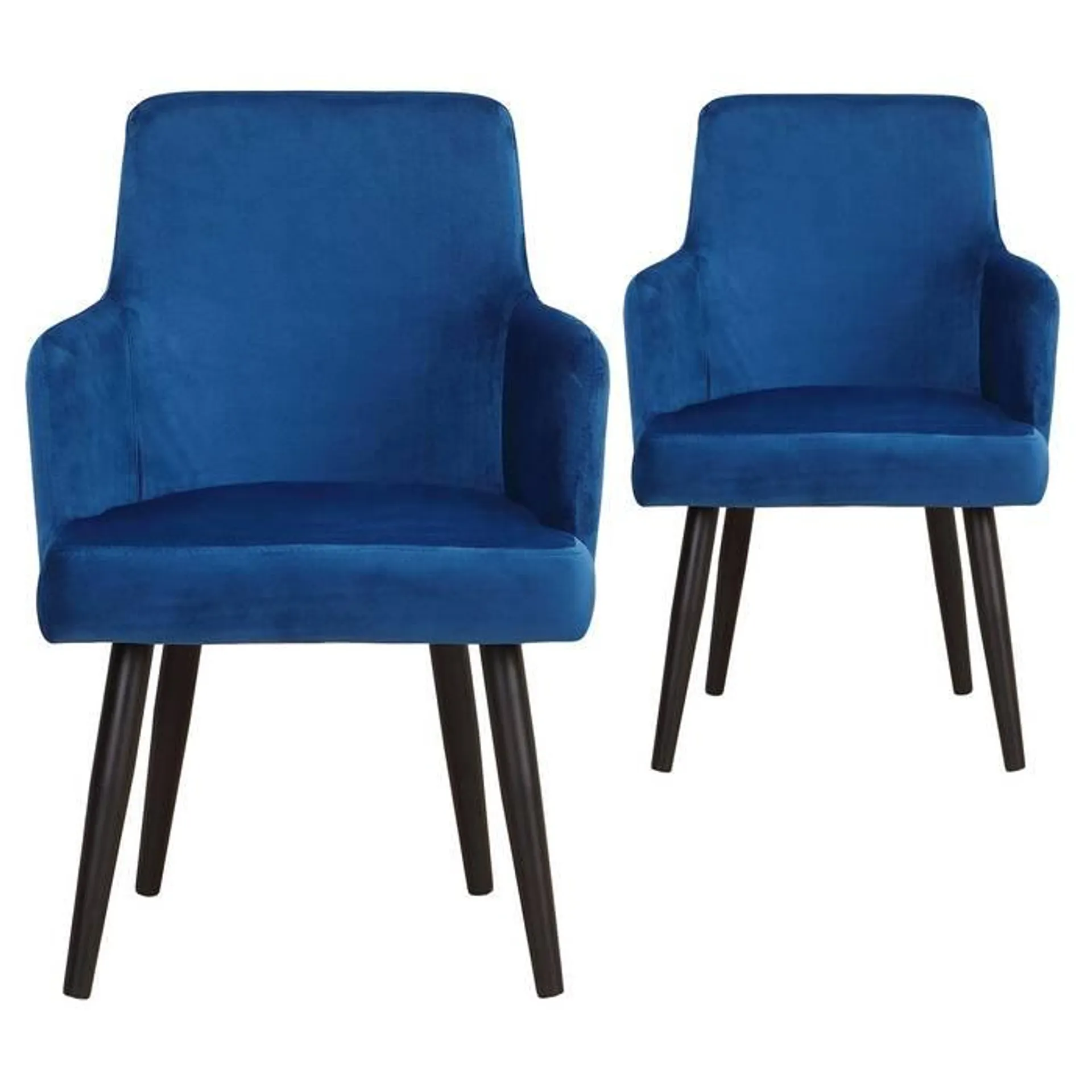 Juego de 2 sillones de terciopelo azul Neiva