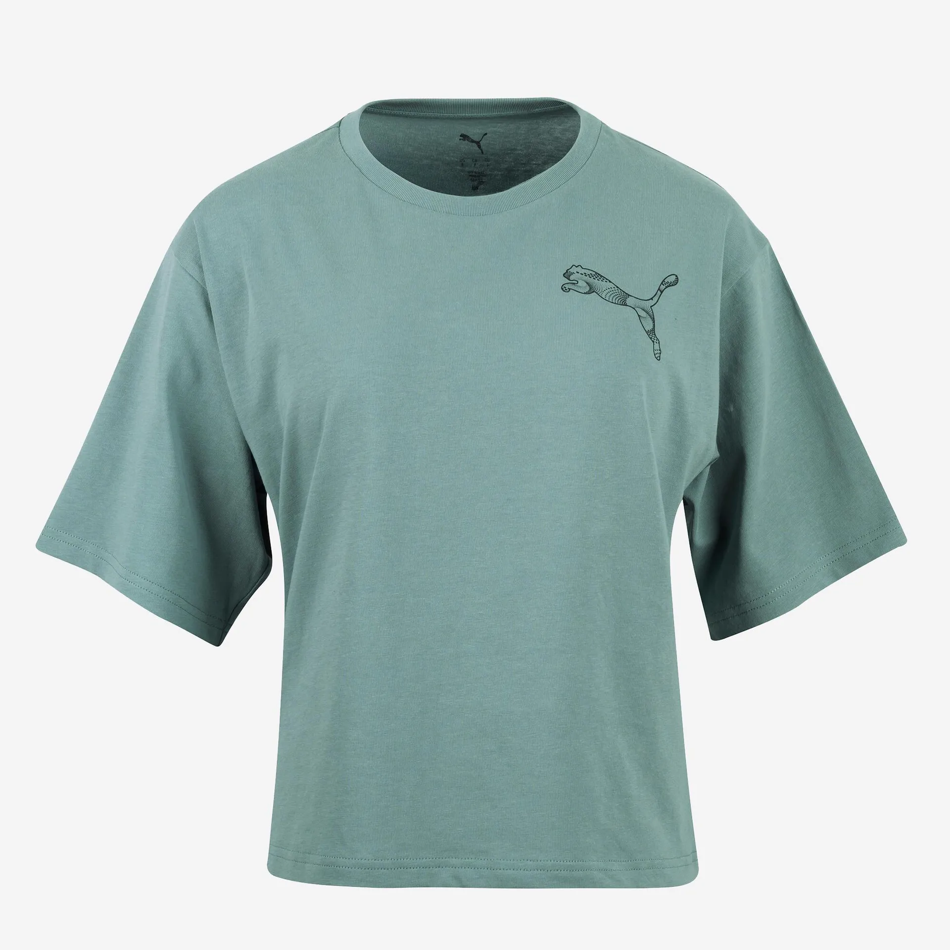 Camiseta Mujer Verde Manga Corta Algodón