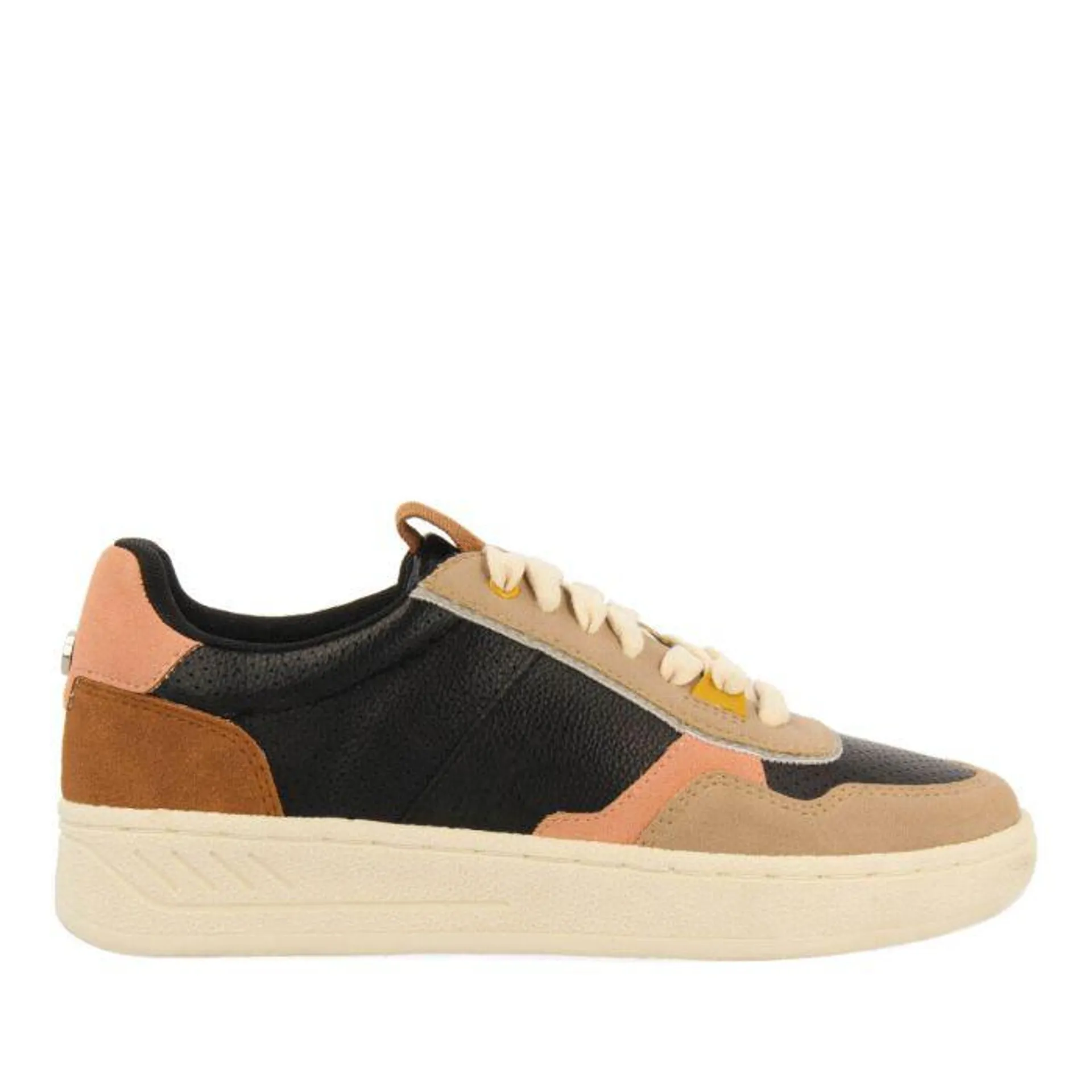 Beresford women's black retro sneakers with pastel colours