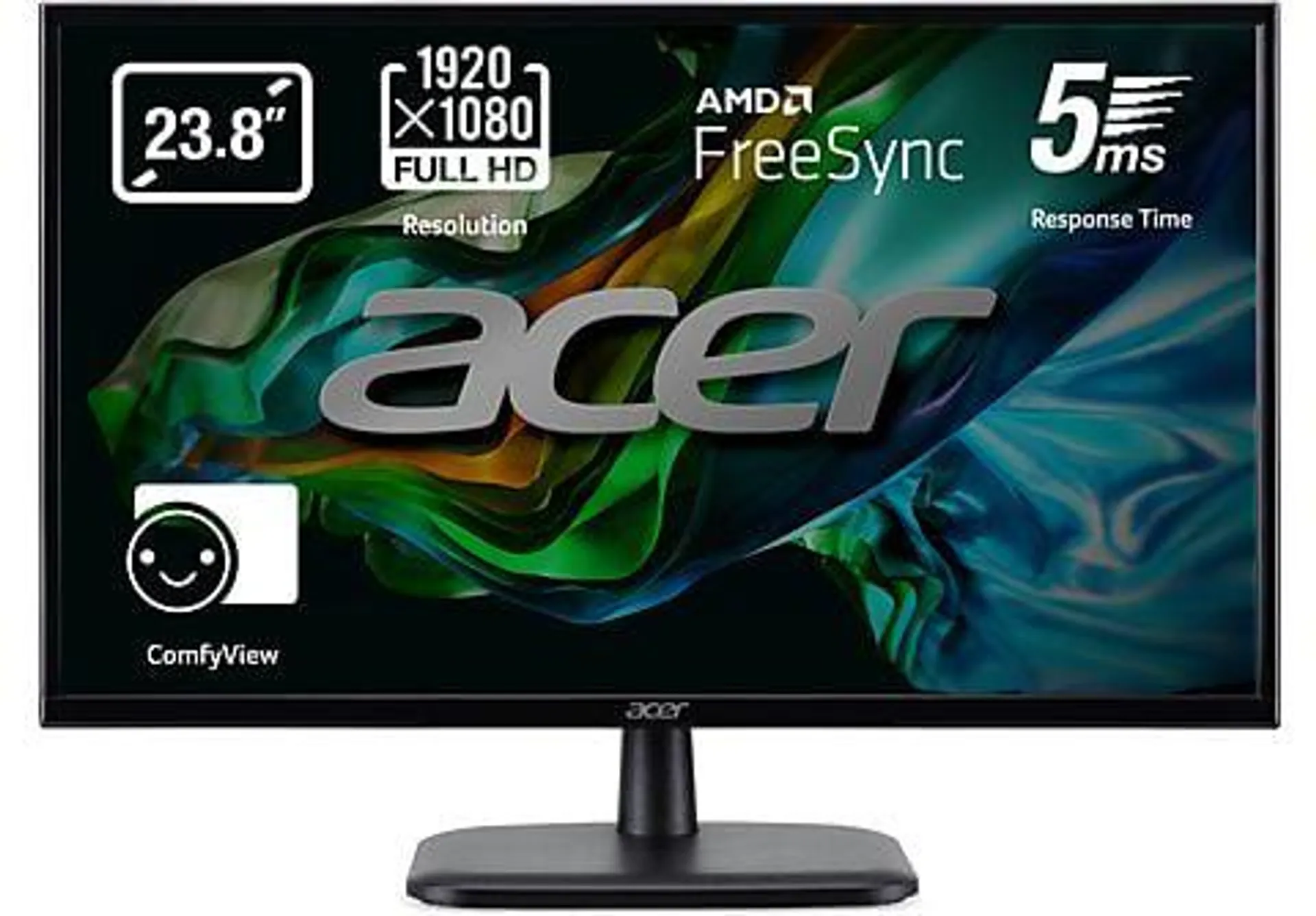 Monitor - Acer EK240YCbi, 23.8" Full HD, 5 ms, 75 Hz, 1x HDMI 1.4 + 1x VGA, Negro