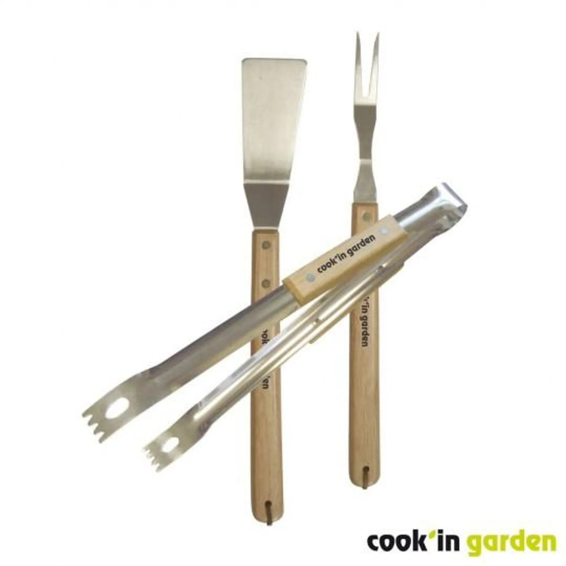 SET 3 UTENSILIOS CON MANGO DE MADERA FSC COOK´IN