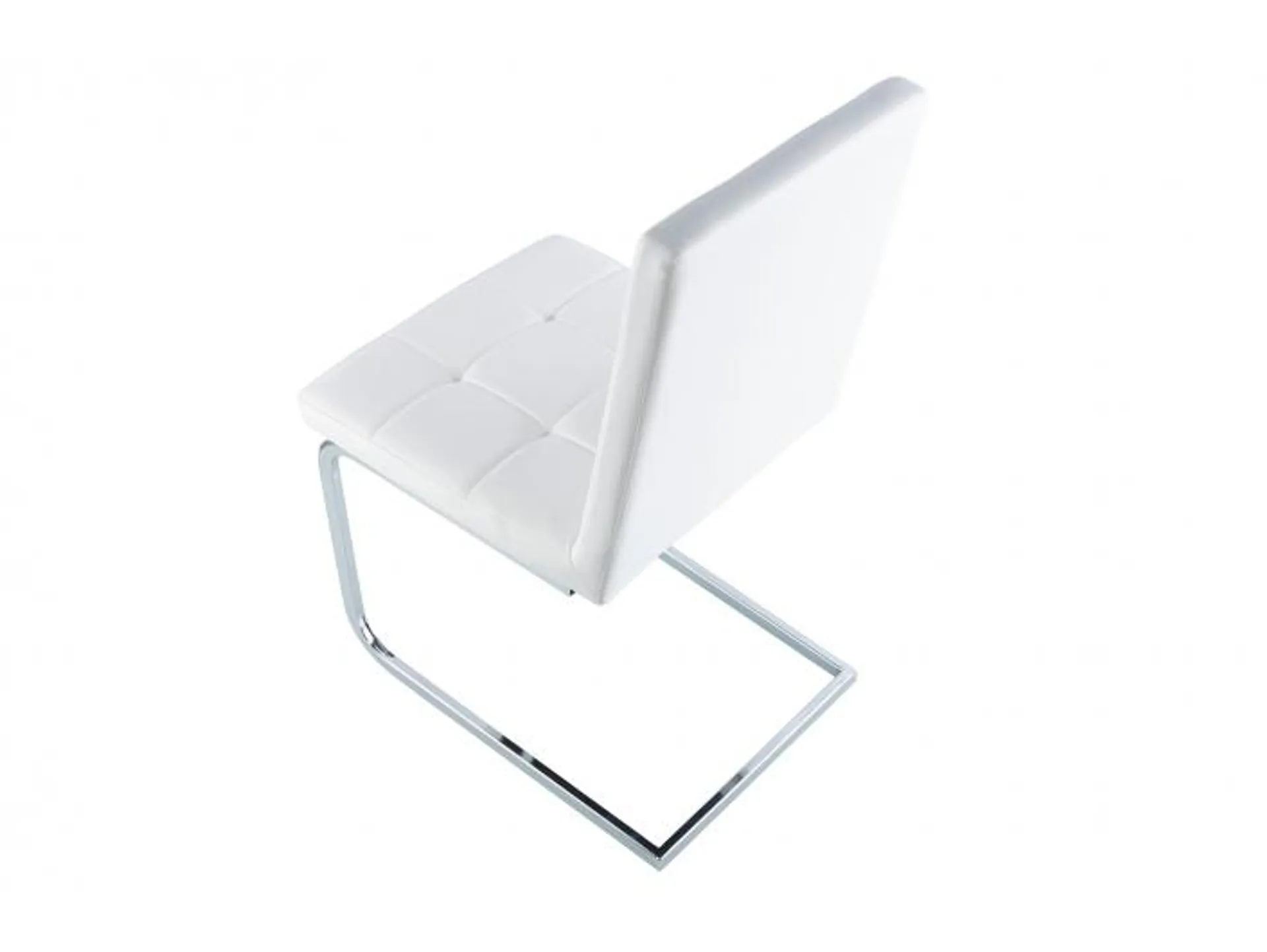 Pack 4 sillas comedor símil piel color blanco-cromo