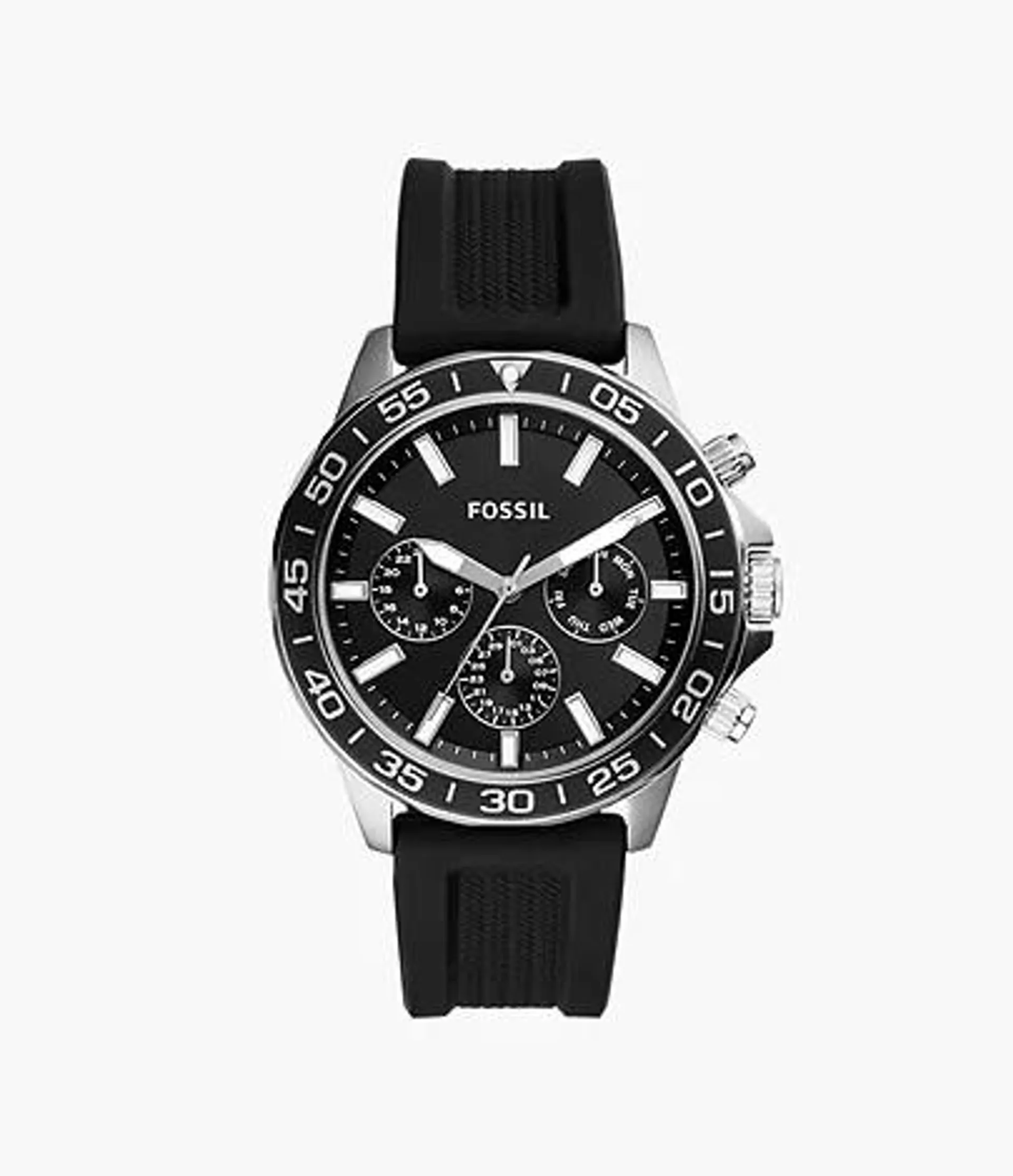 Montre Bannon multifonction en silicone noir