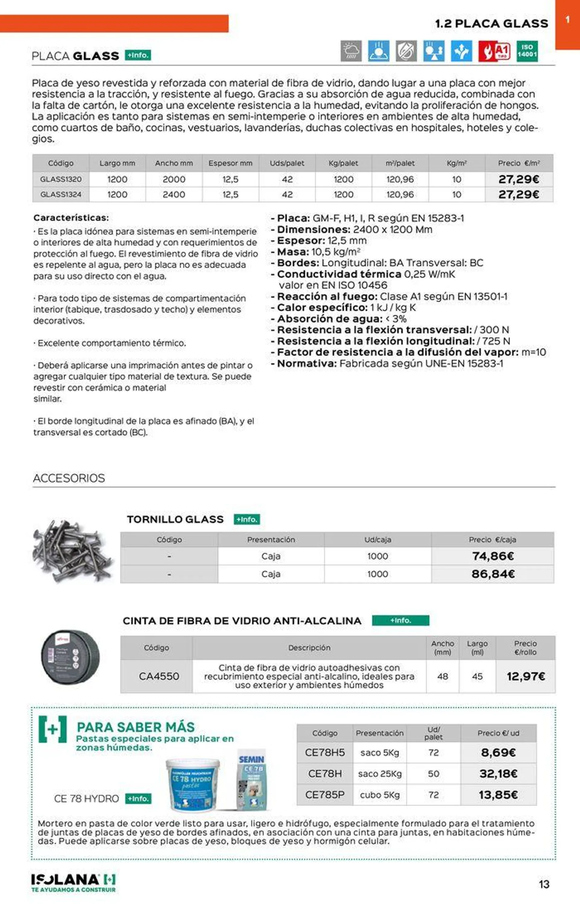 PLACA DE YESO LAMINADO – TARIFA ISOLANA 2024 - 8