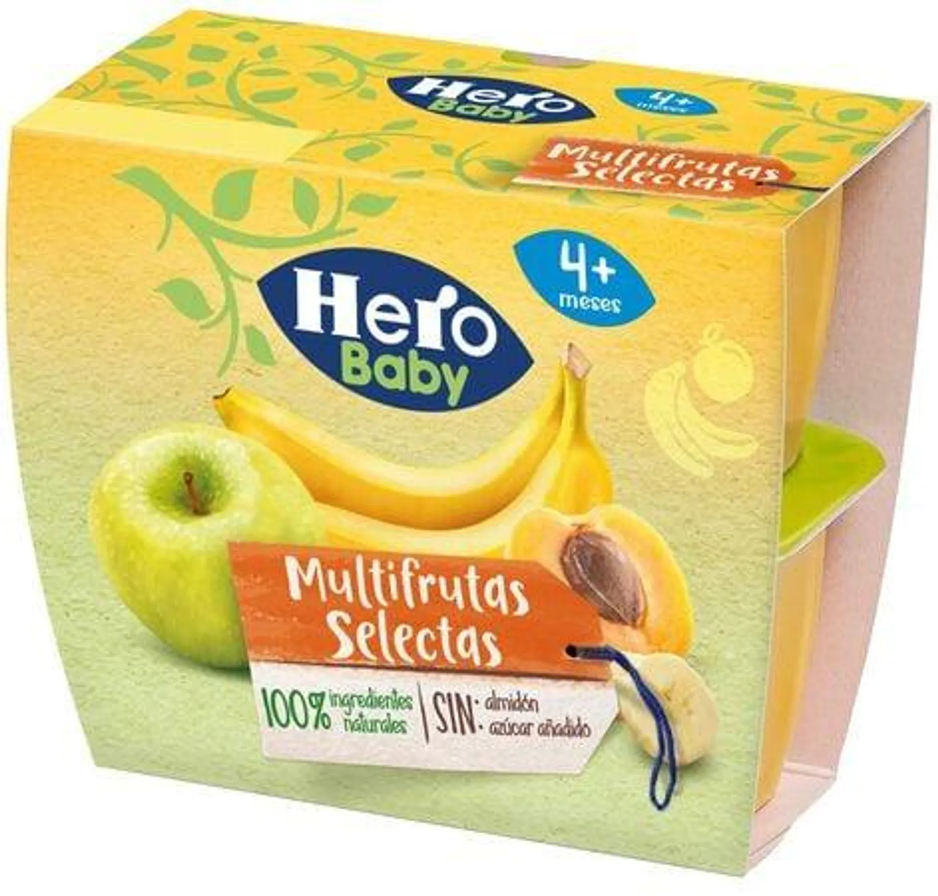 Tarro Hero baby multifruta desde 4meses pack 4 100g