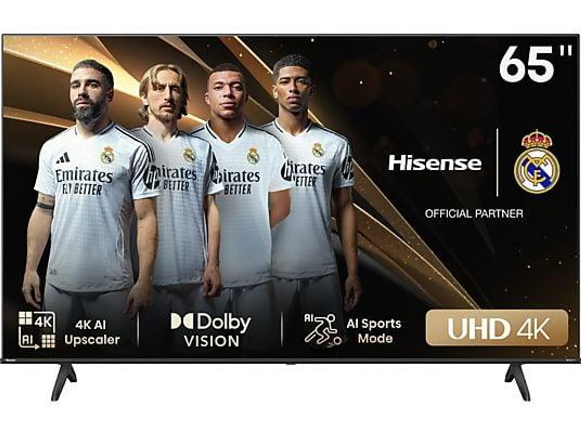 TV LED 65" - Hisense 65A6N, UHD 4K, Smart TV, HDR 10+, Dolby Vision, Control por Voz, Modo Juego, IA, Negro