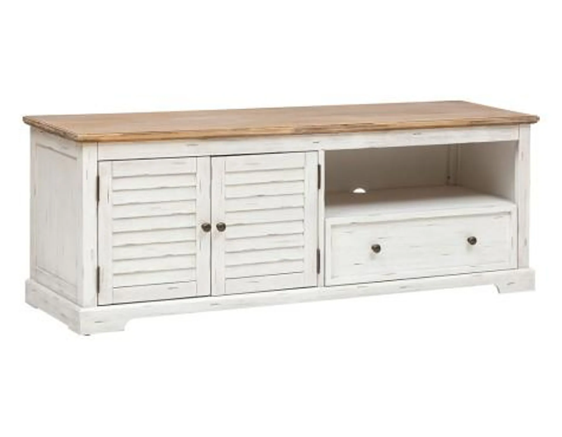 Mueble Tv Olivia Acacia Natural Y Blanco