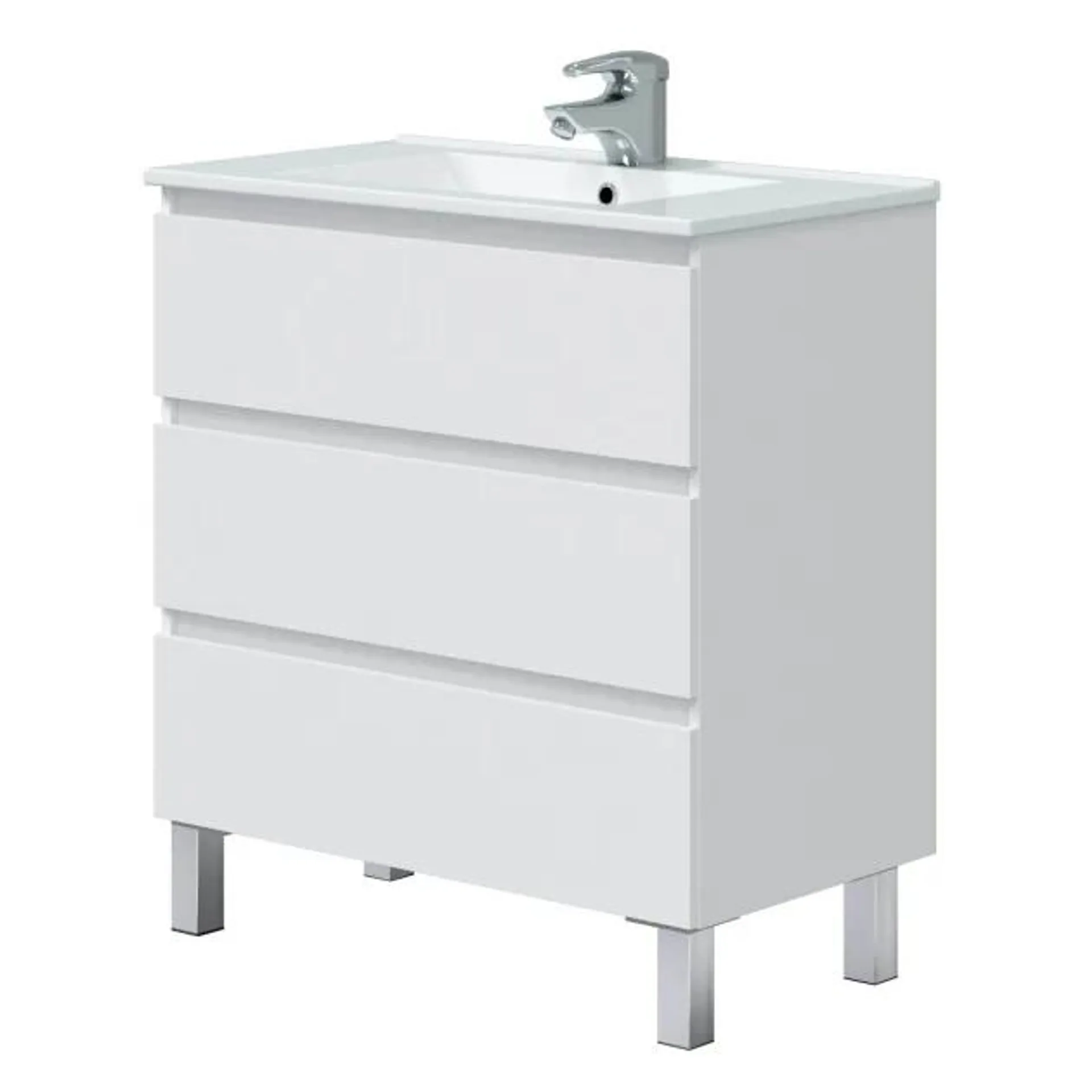 Mueble Thea 80 cm 3 cajones blanco.