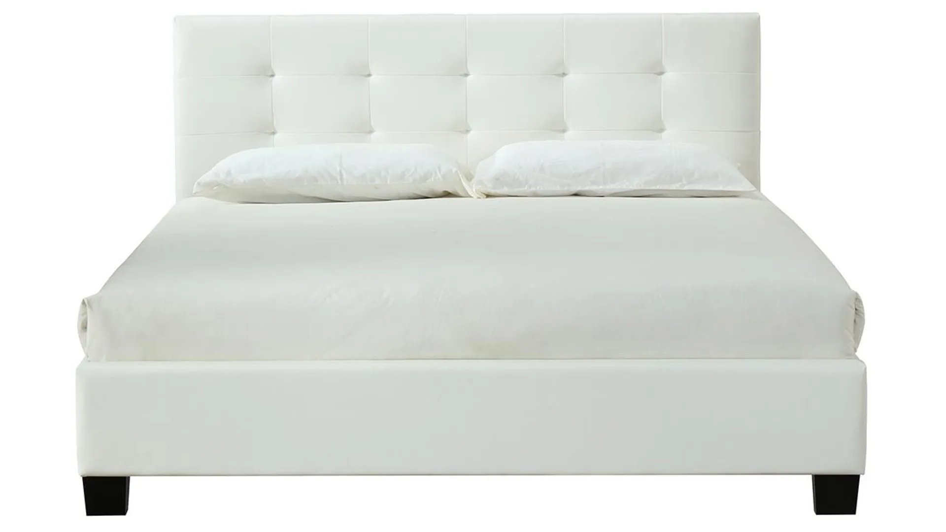 Cama 160 x 200 PU blanca acolchada MARQUISE