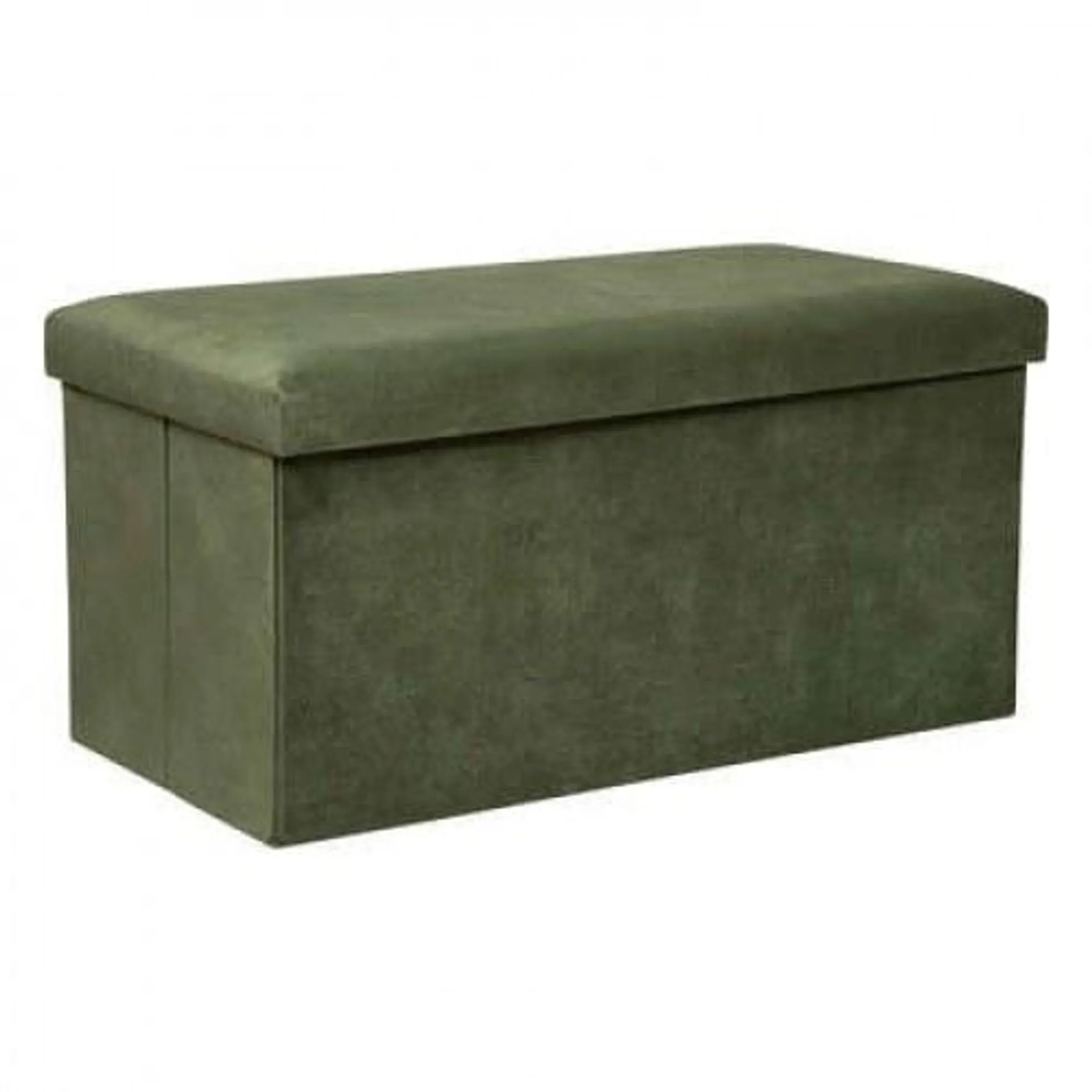 PUFF DE TERCIOPELO DOBLE PLEGABLE "LILOU" 76X38CM VERDE CAQUI