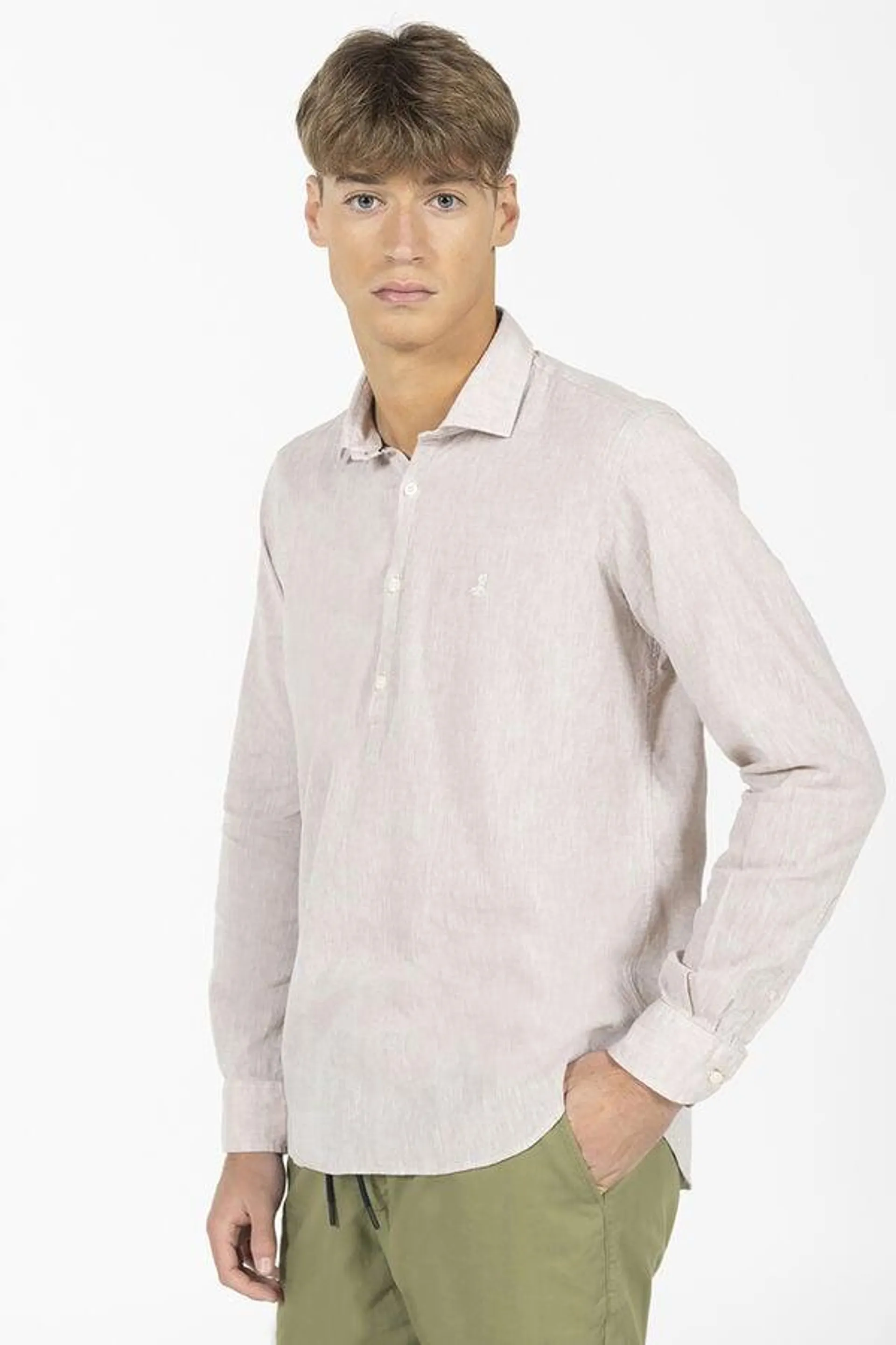 Camisa guayabera lino y algodón