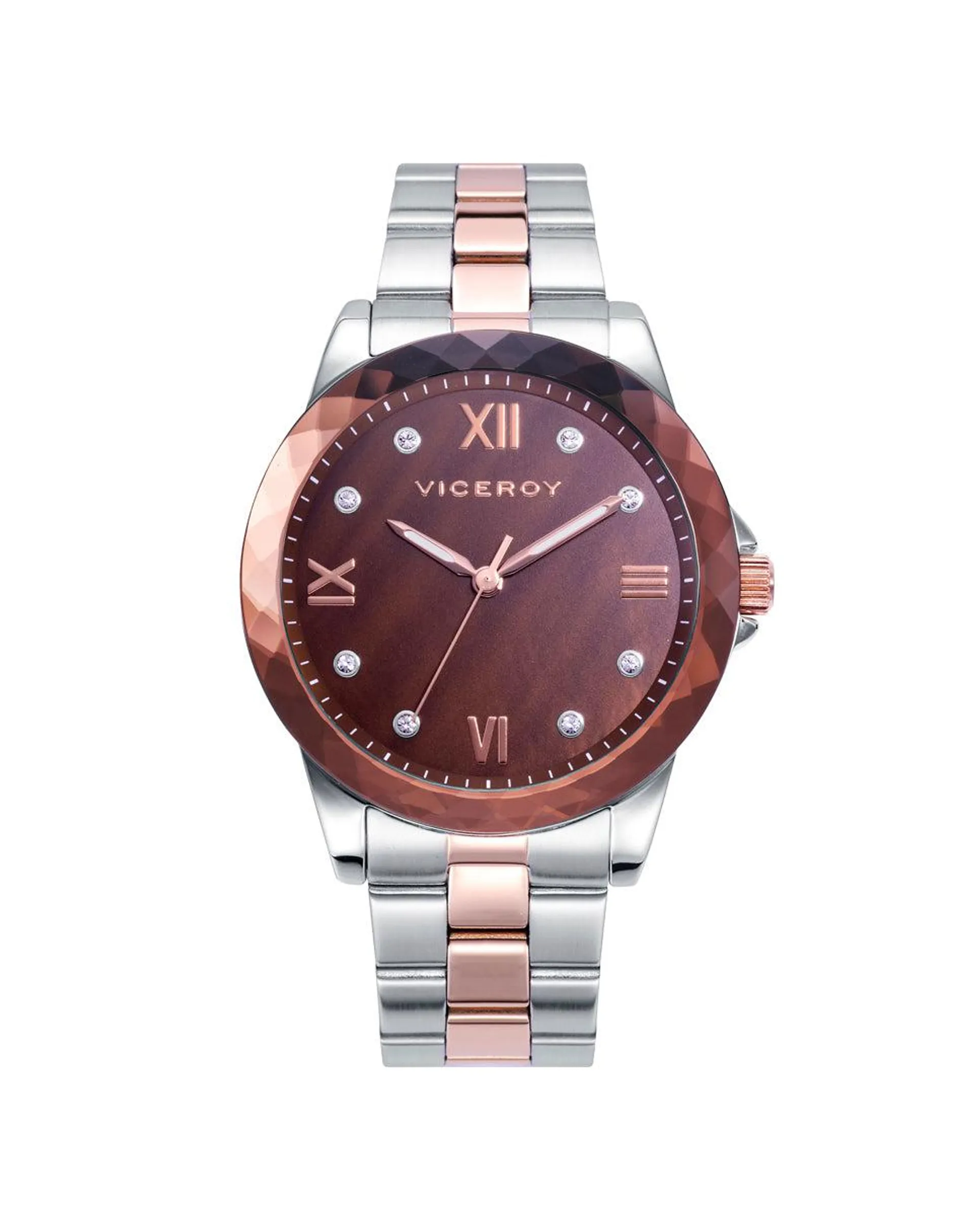 Reloj de mujer Chic con caja y brazalete de acero bicolor