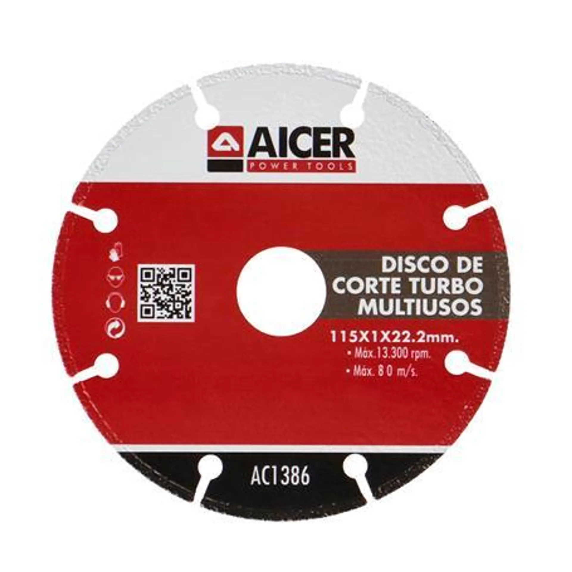 DISCO DE CORTE TURBO MULTIUSOS 115MM AICER