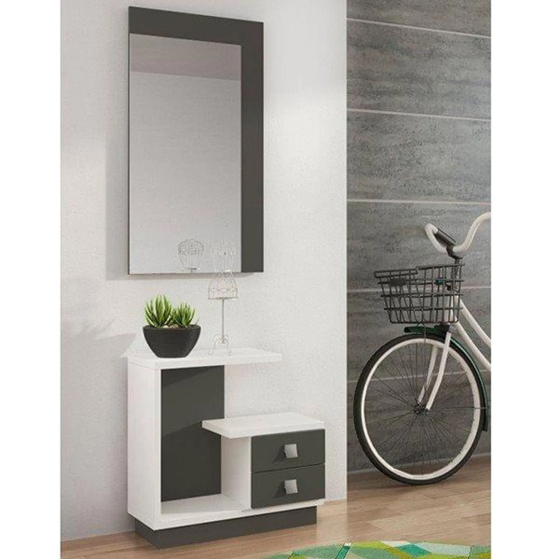 Mueble recibidor Star con espejo 178,5x75x27,9 cm