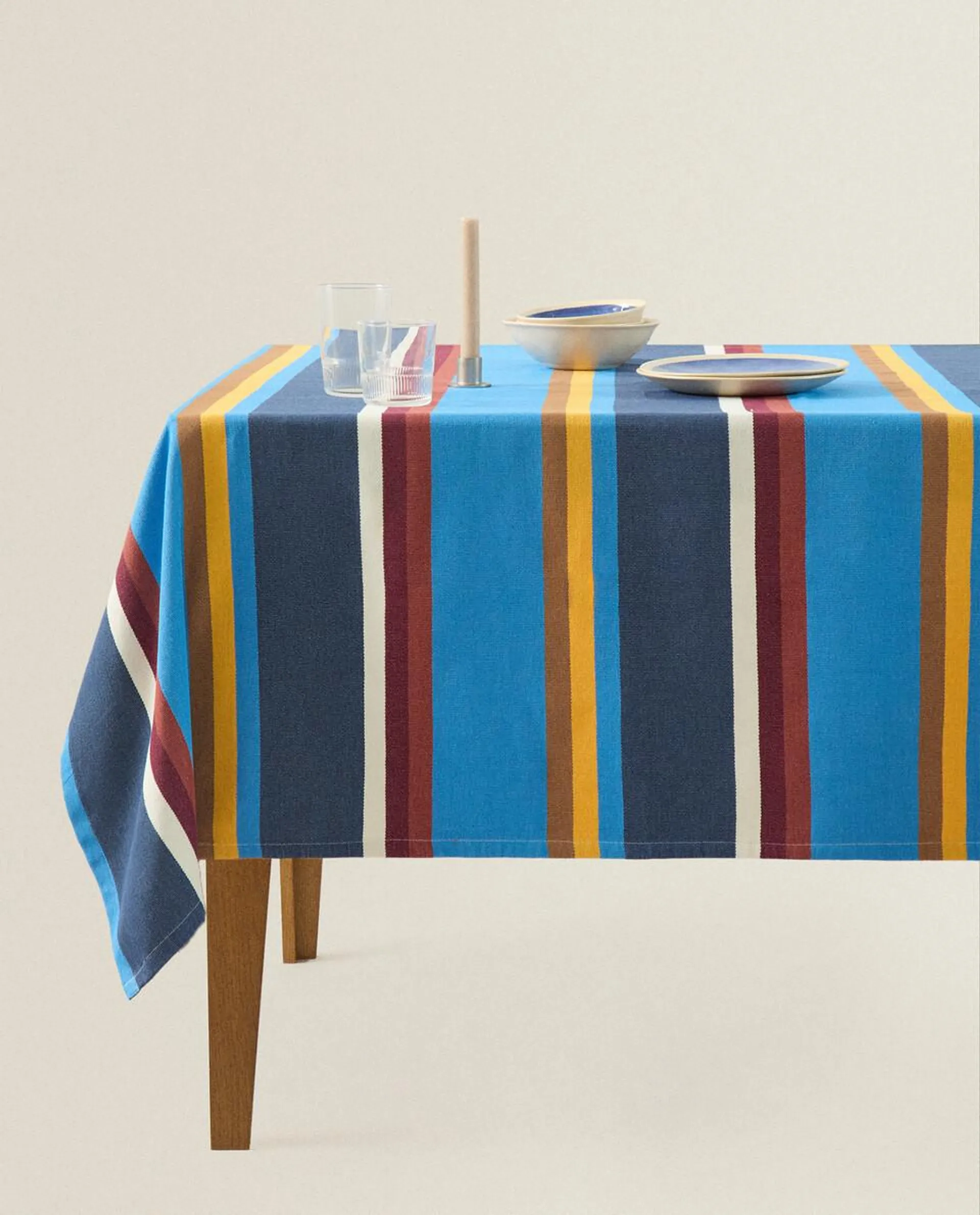 STRIPED COTTON TABLECLOTH