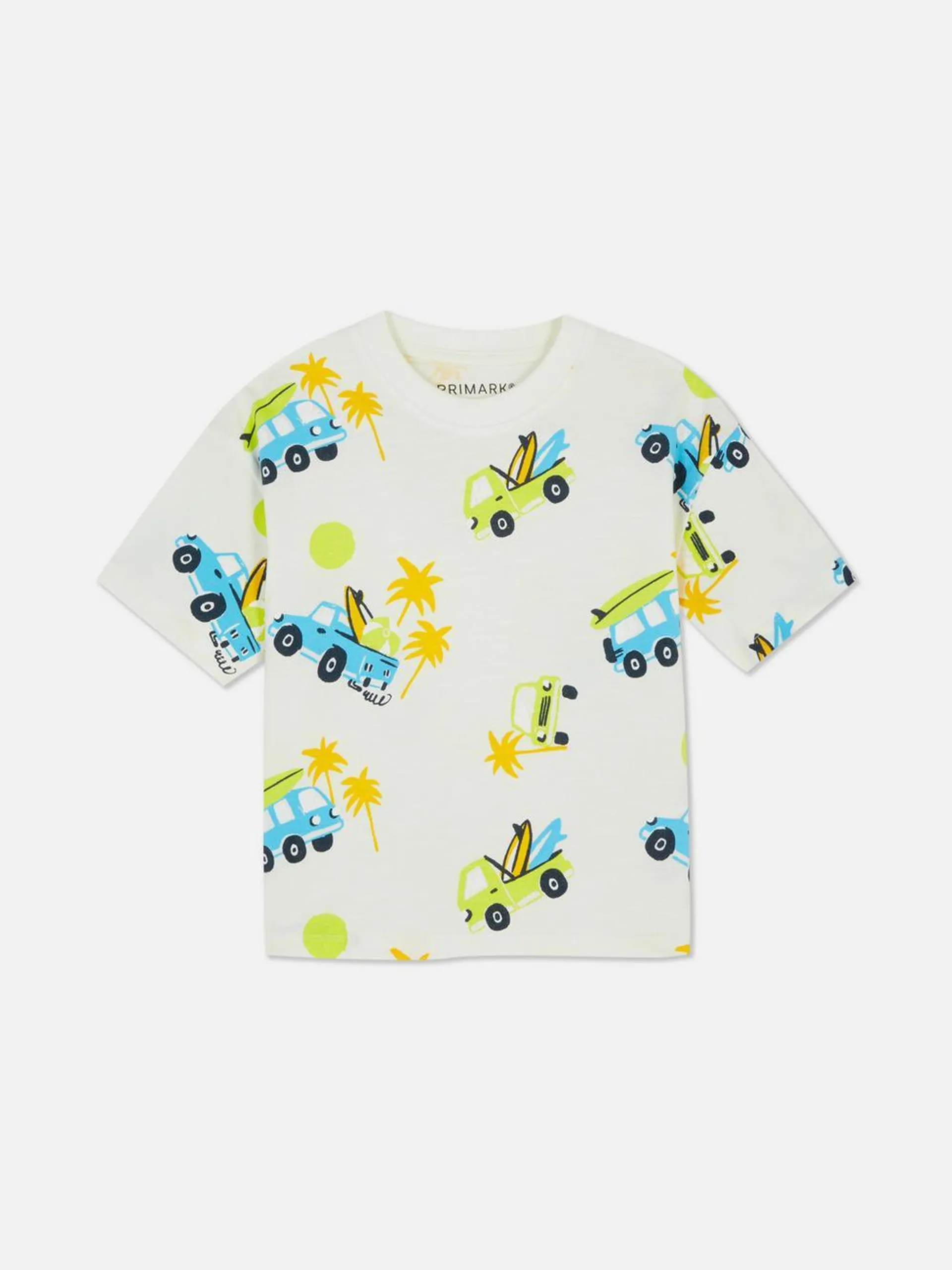 Camiseta con estampado gráfico de coches