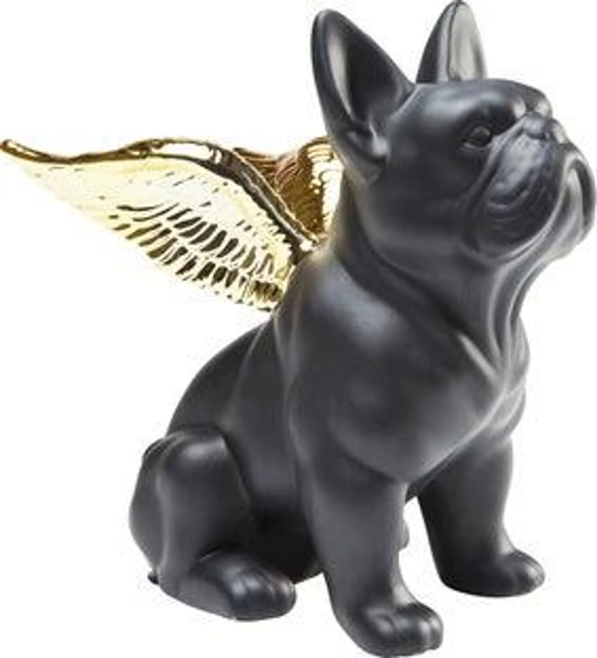 Figura deco Sitting Angel Dog oro-negro