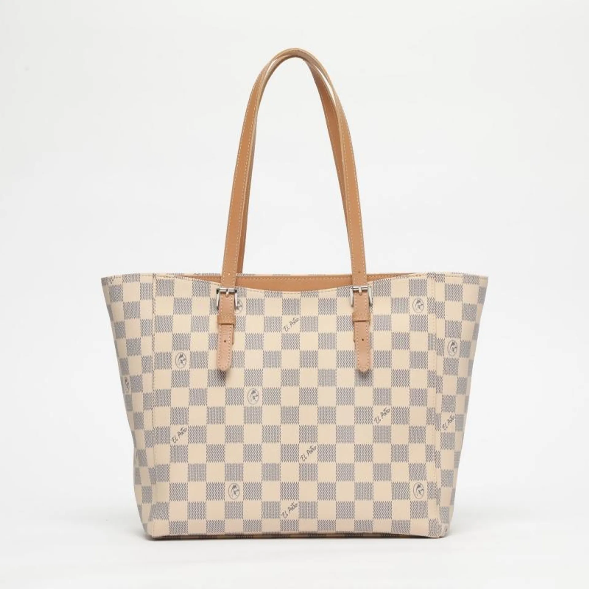 Bolso Tote mujer en lona y piel vacuno color beige - Chess