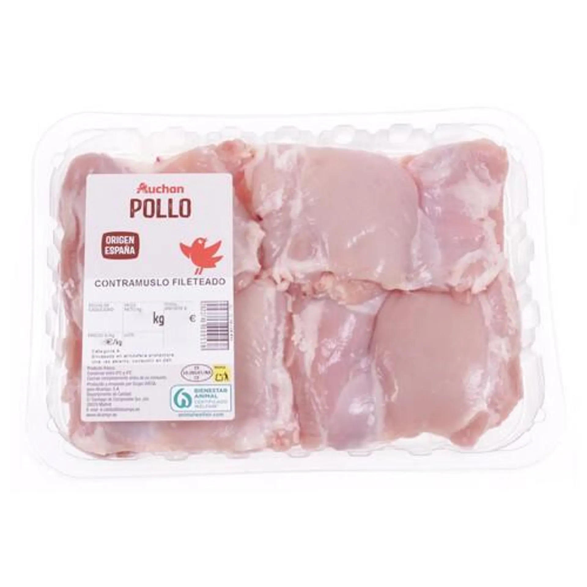 AUCHAN Contramuslos de pollo fileteado. Producto Alcampo