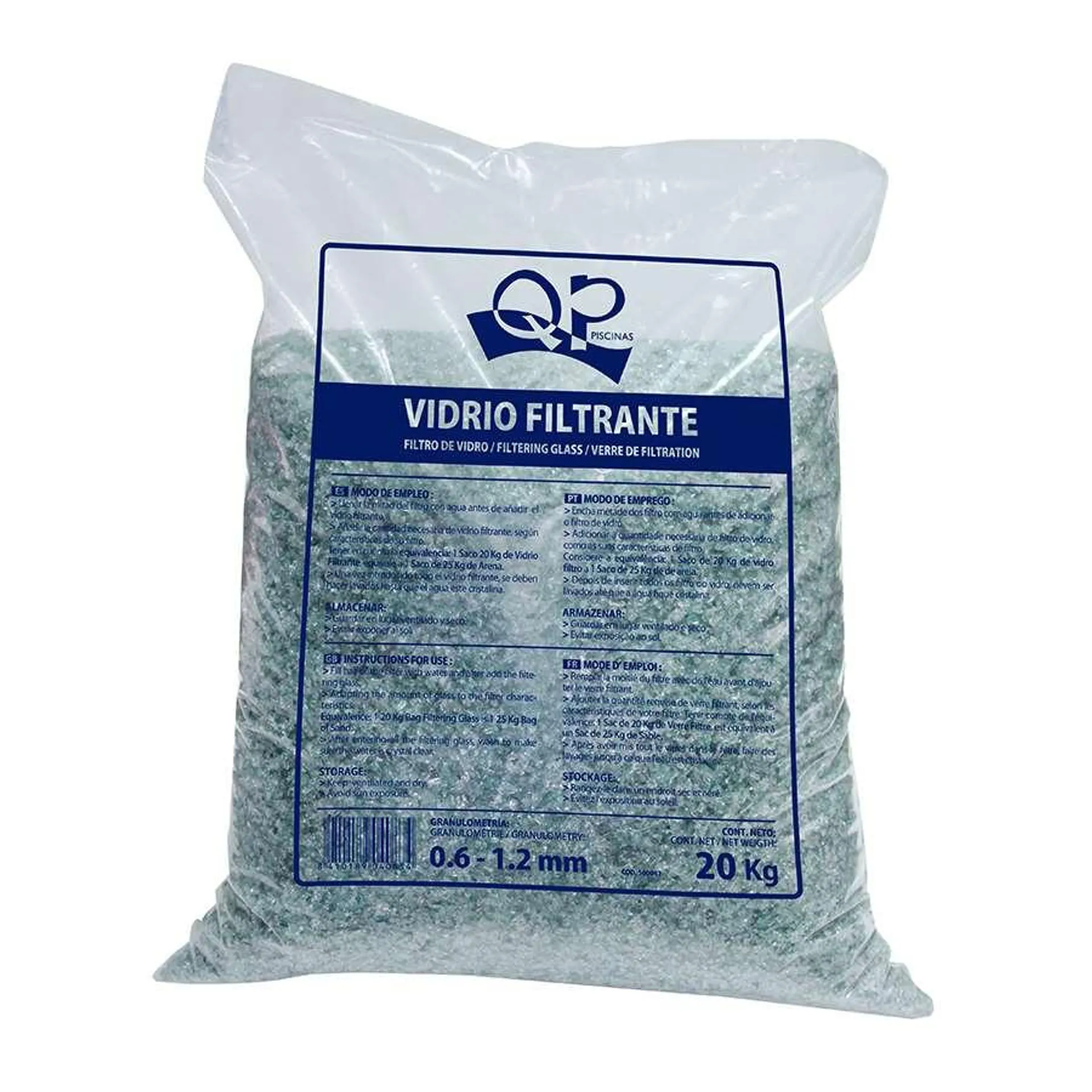 VIDRIO FILTRANTE DE 0,6mm - 1,2mm SACO 20kg.