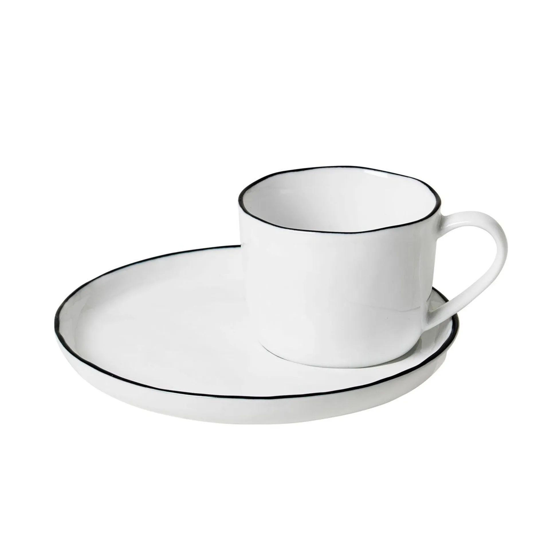 Salt cup and saucer