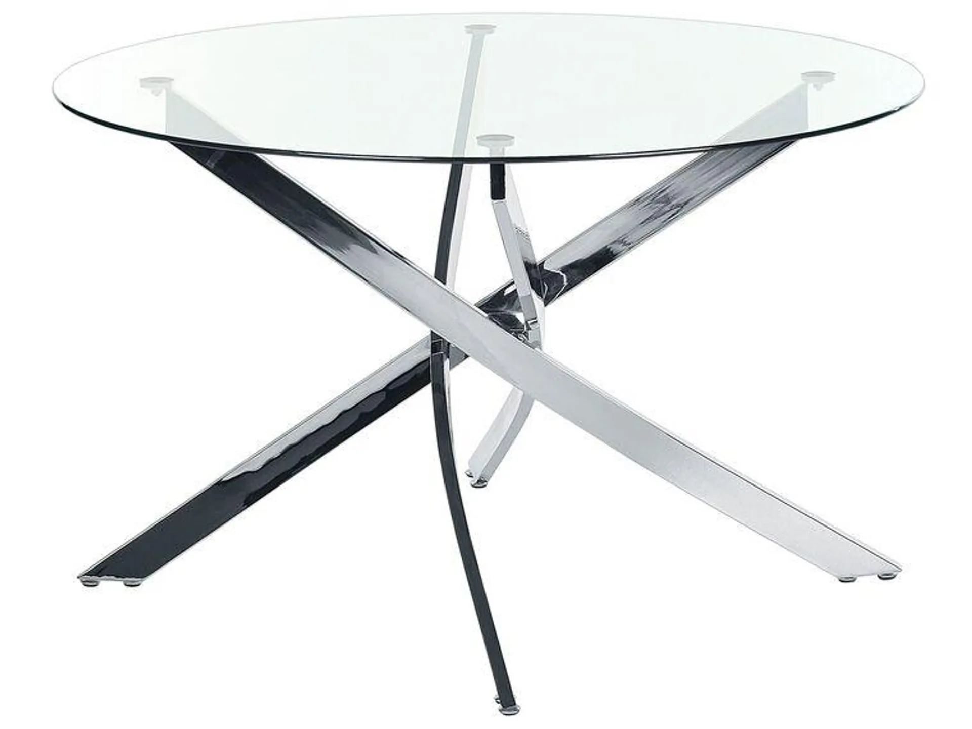 Mesa de comedor de vidrio templado transparente/plateado ⌀ 120 cm MARAMO