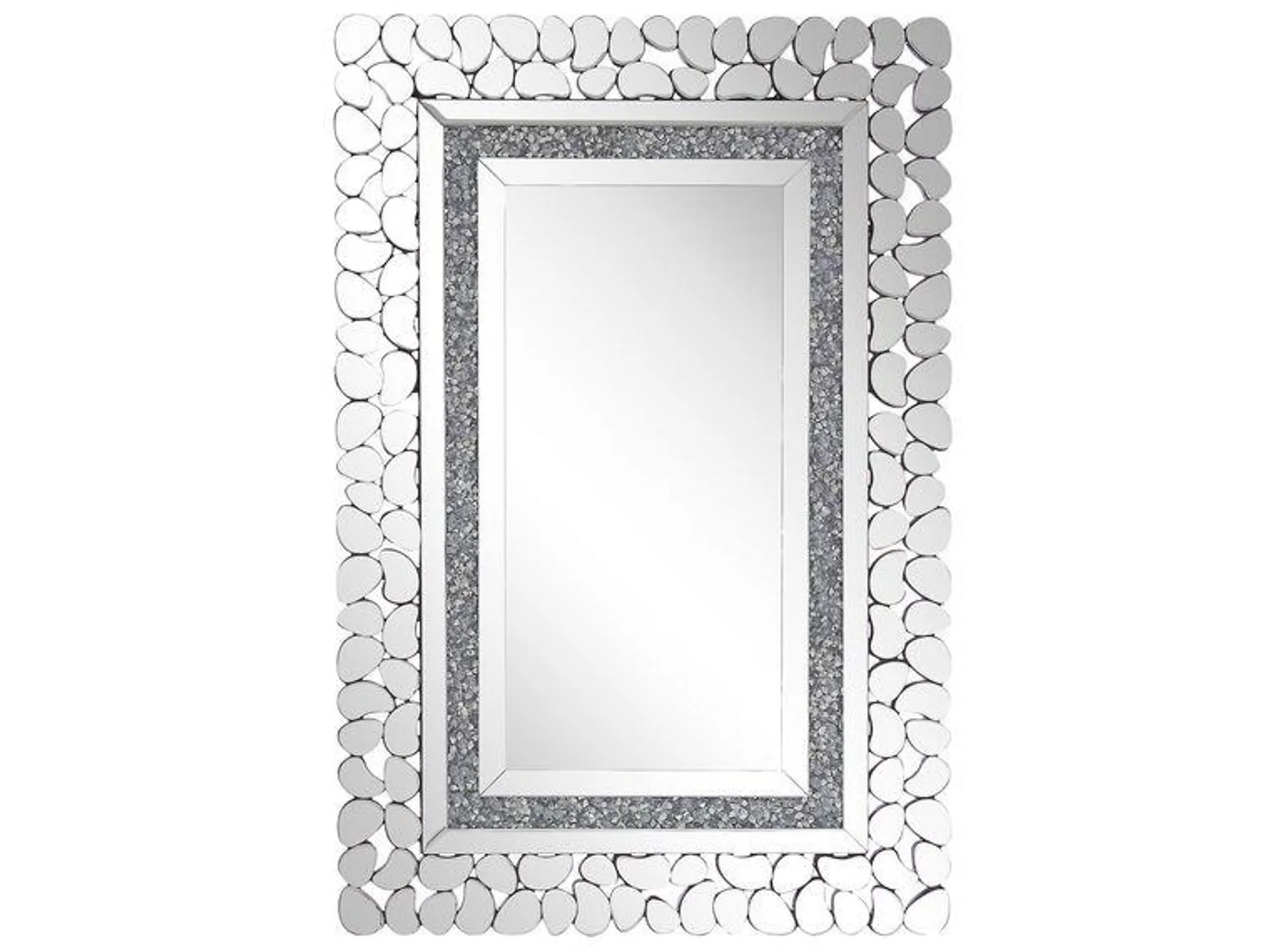 Espejo de pared plateado 60x90 cm PABU