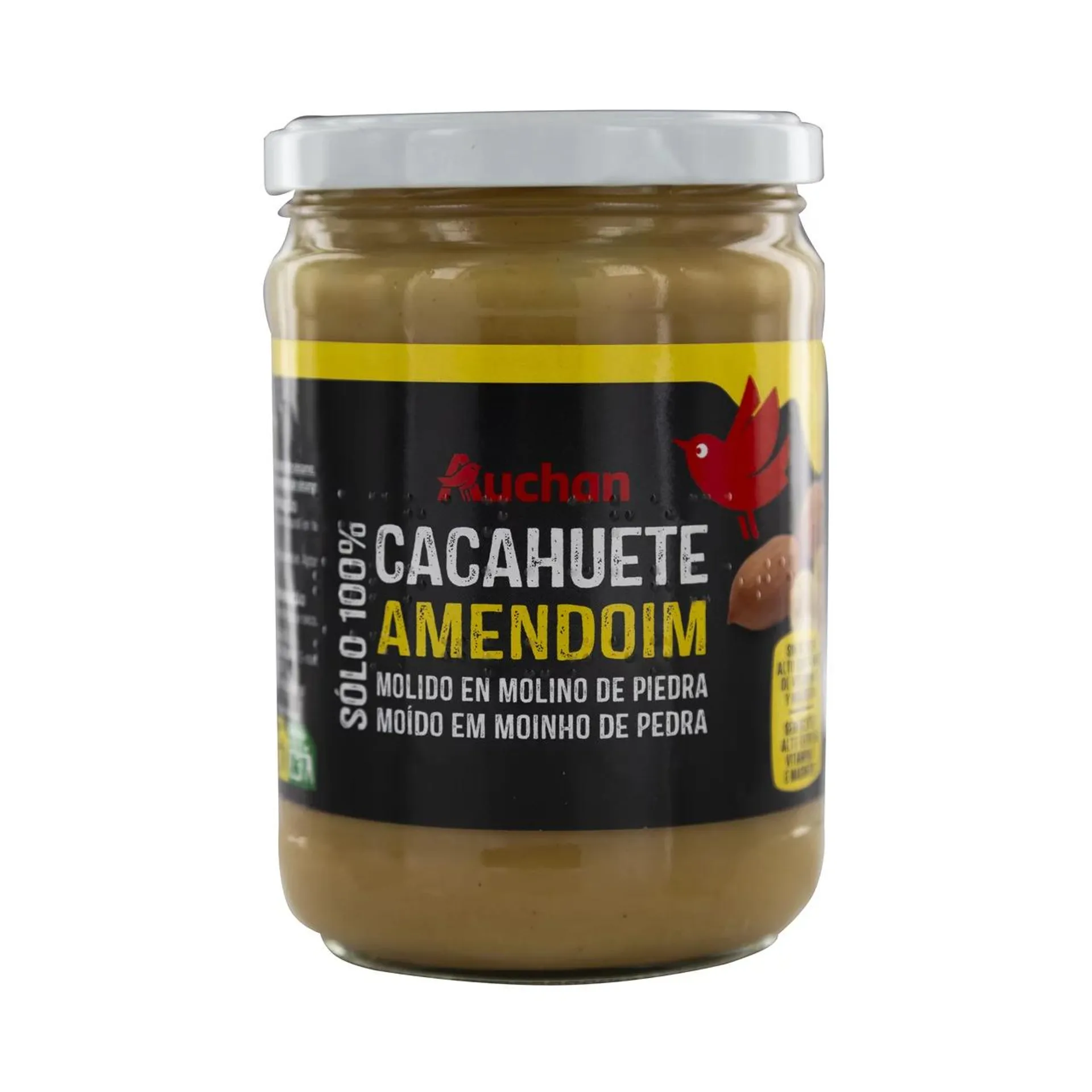 PRODUCTO ALCAMPO Crema de cacahuete (100% cacahuete molido en molino de piedra) 500 g.