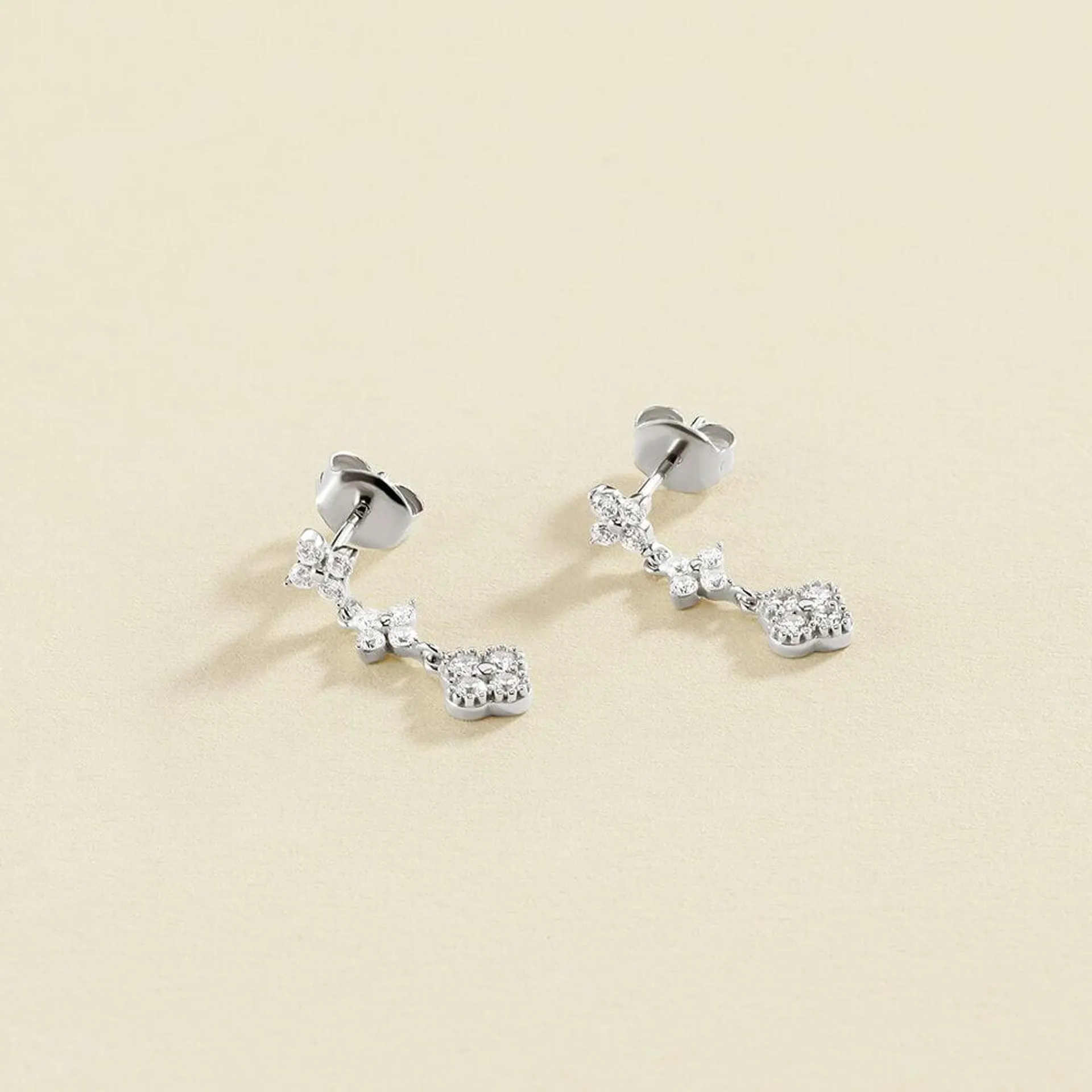 Pendientes largos BELOVED - Cristal / Plateado