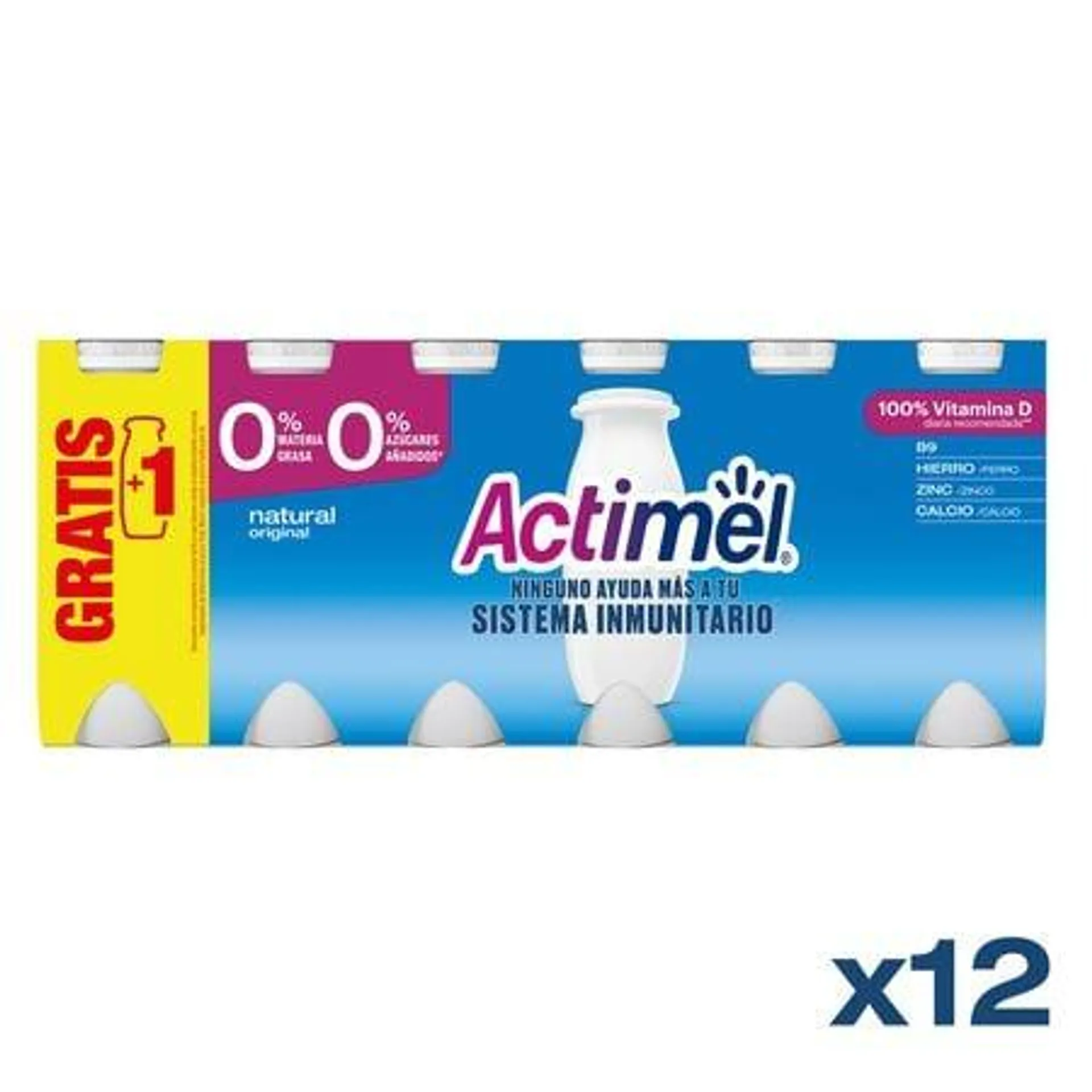 L Casei Actimel 0% MG Danone pack 12 natural