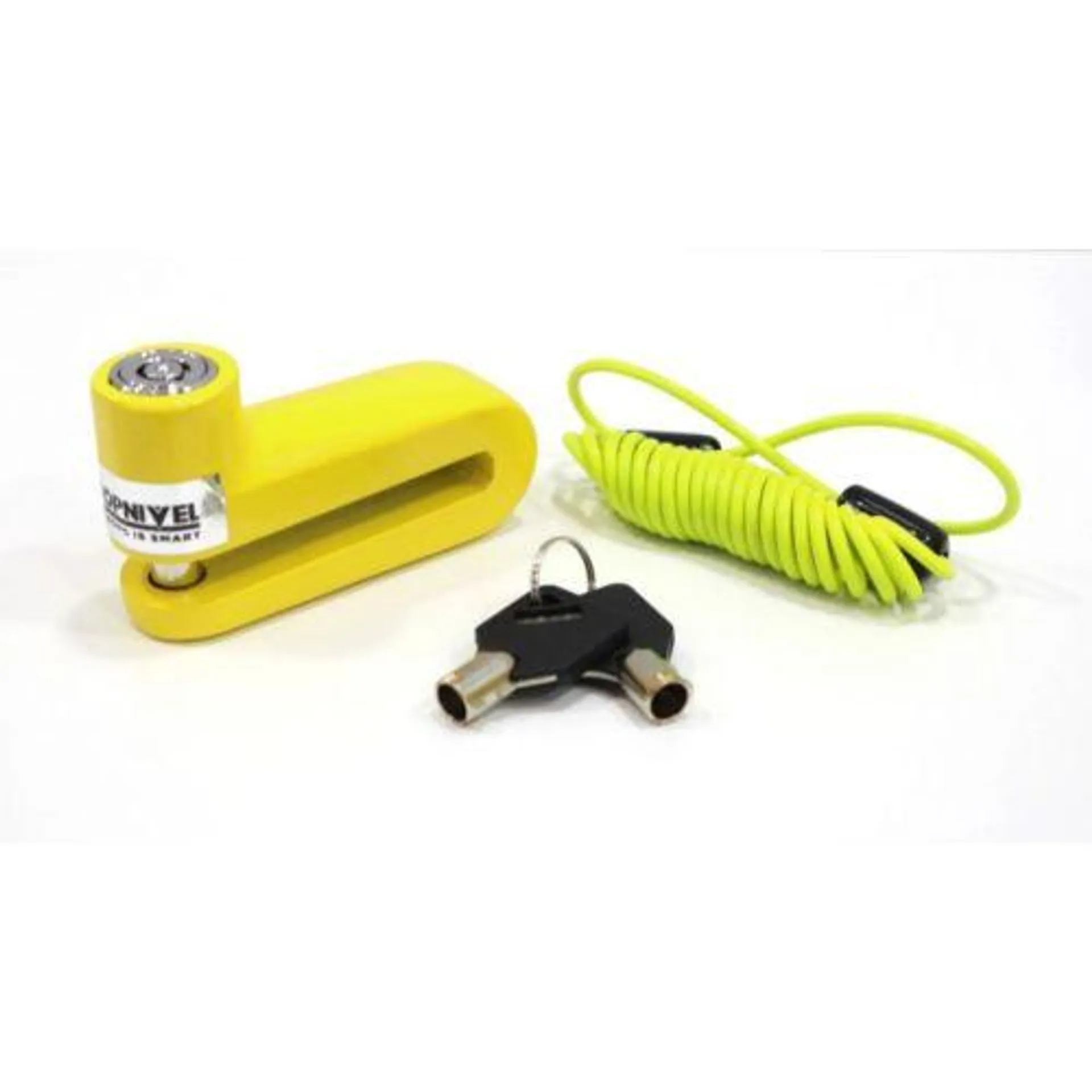 Candado antirrobo 10mm moto nivel amarillo bloqueo disco nv115795