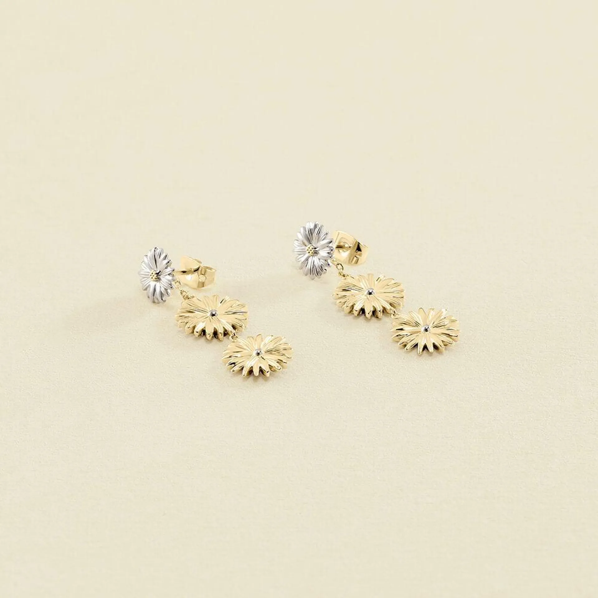 Pendientes largos BLOSSOM - Oro / Plata