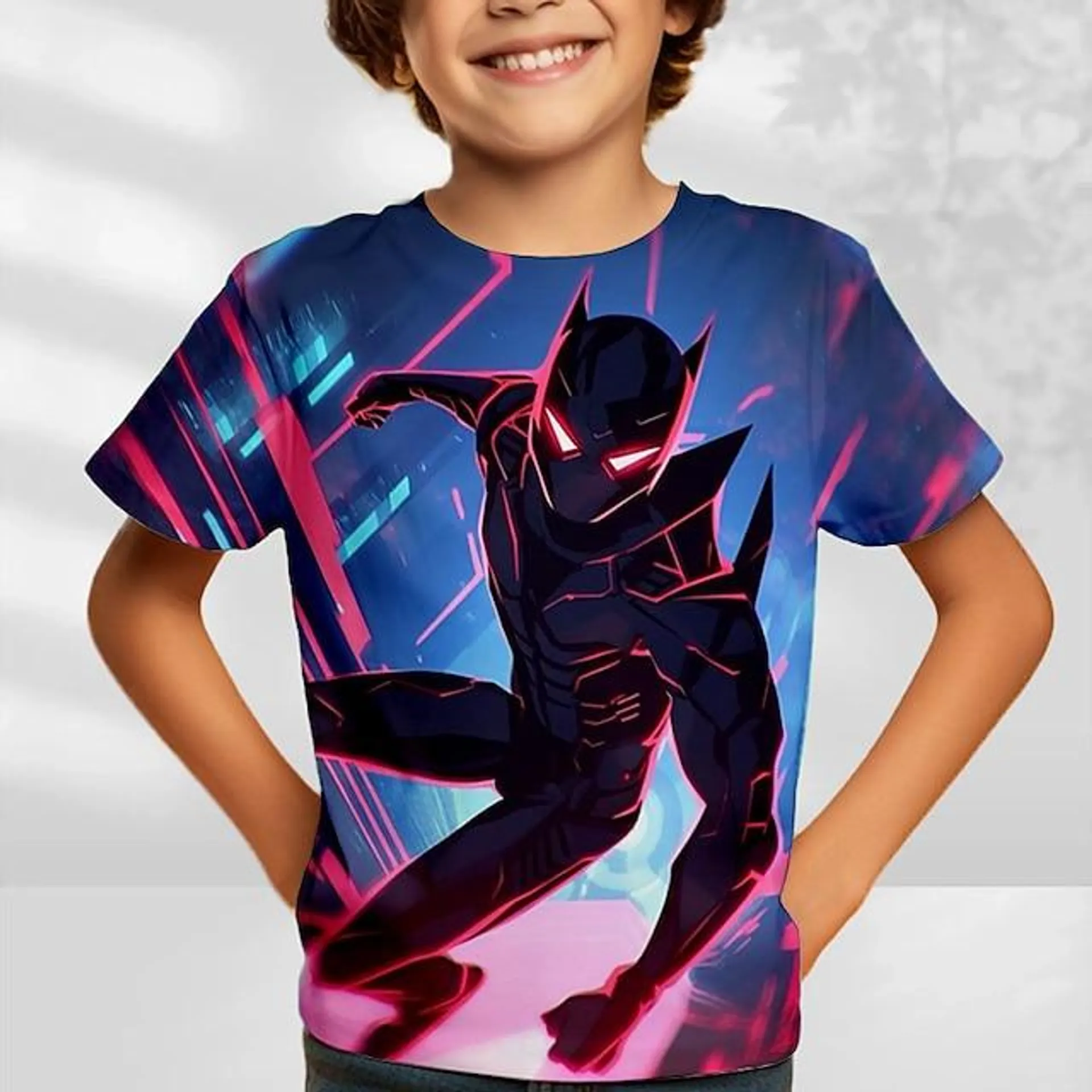 Chico 3D Graphic Caricatura Camiseta Manga Corta Impresión 3D Verano Primavera Activo Deportes Moda Poliéster Niños 3-12 años Exterior Casual Diario Ajuste regular