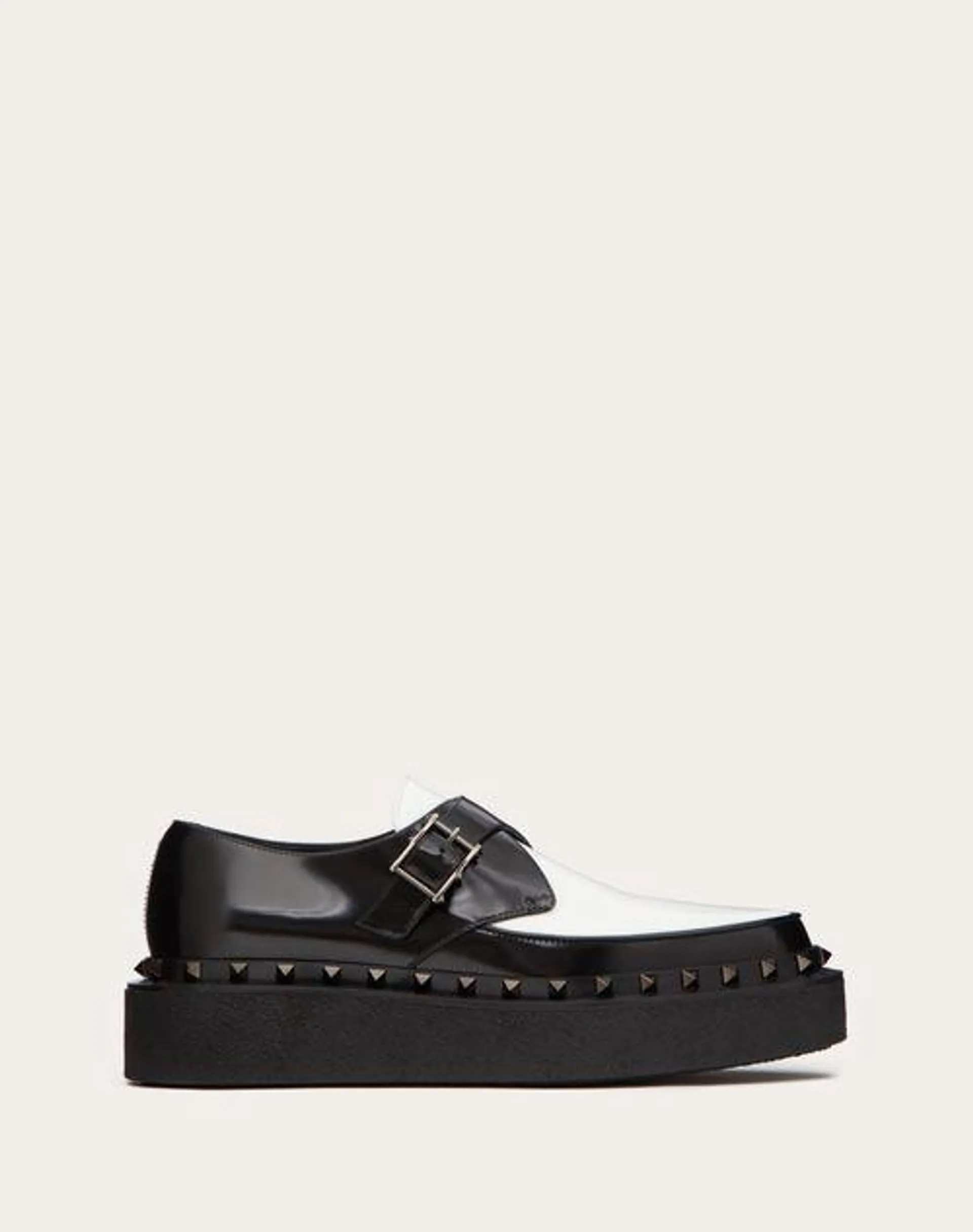 ZAPATO MONK STRAP ROCKSTUD M-WAY DE CUERO DE BECERRO CON UNA HEBILLA, TACHUELAS A JUEGO Y TACÓN DE 50 MM