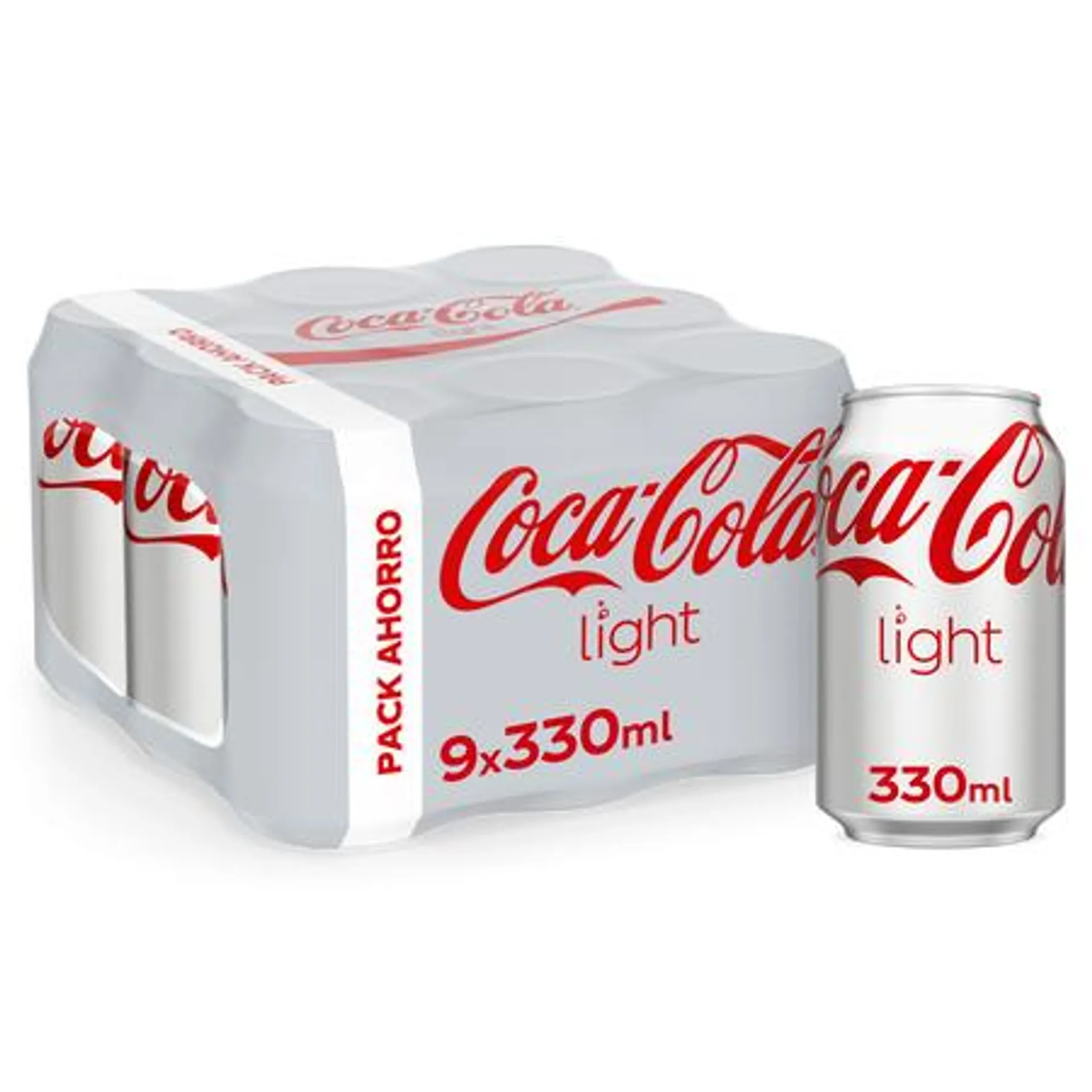 Refresco cola light Coca-Cola lata 33cl pack 9