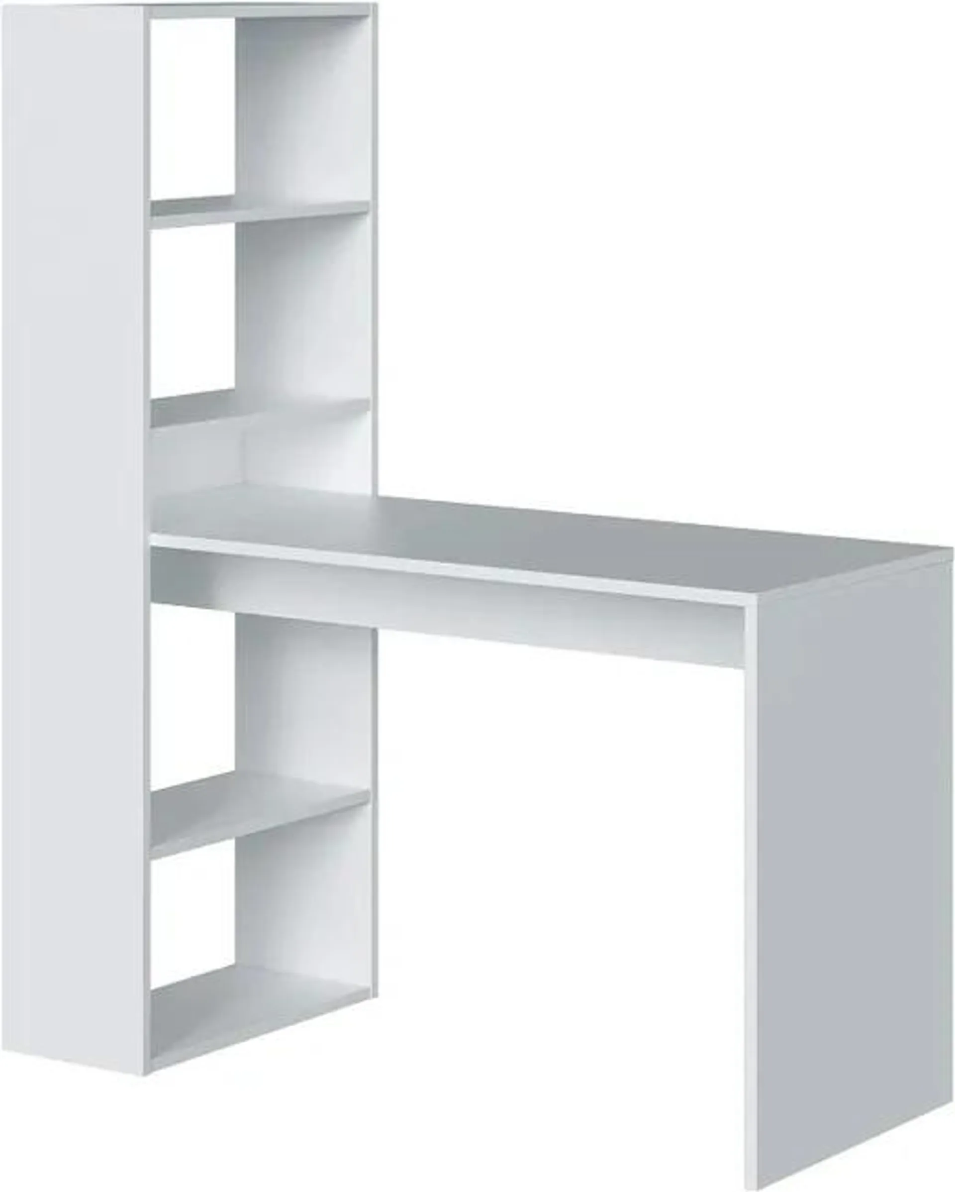 Mesa de escritorio y estanteria, Color Blanco Artik