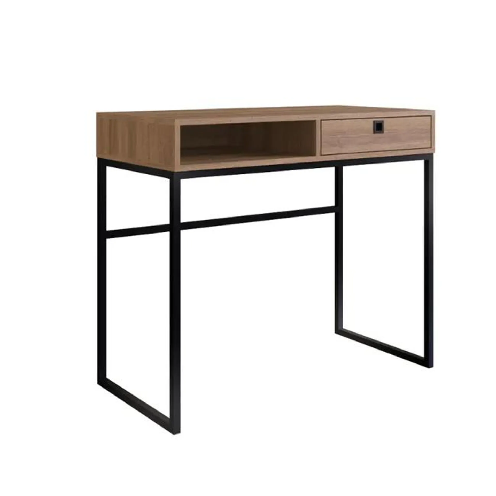Mesa Escritorio 1 Cajon Negro/Miel 75X90X45 cm