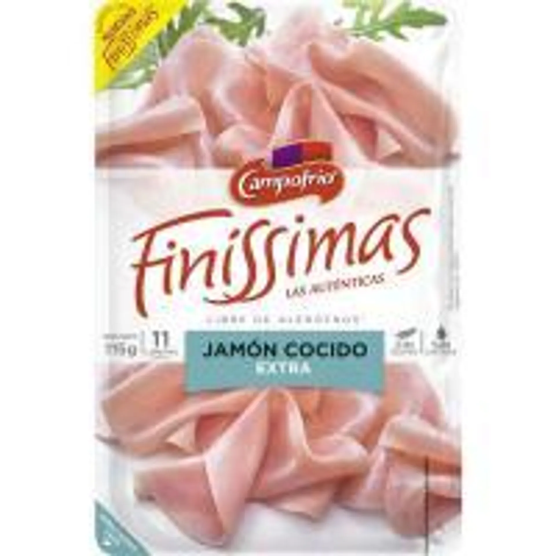 Jamón cocido CAMPOFRÍO Finissimas, bandeja 115 g