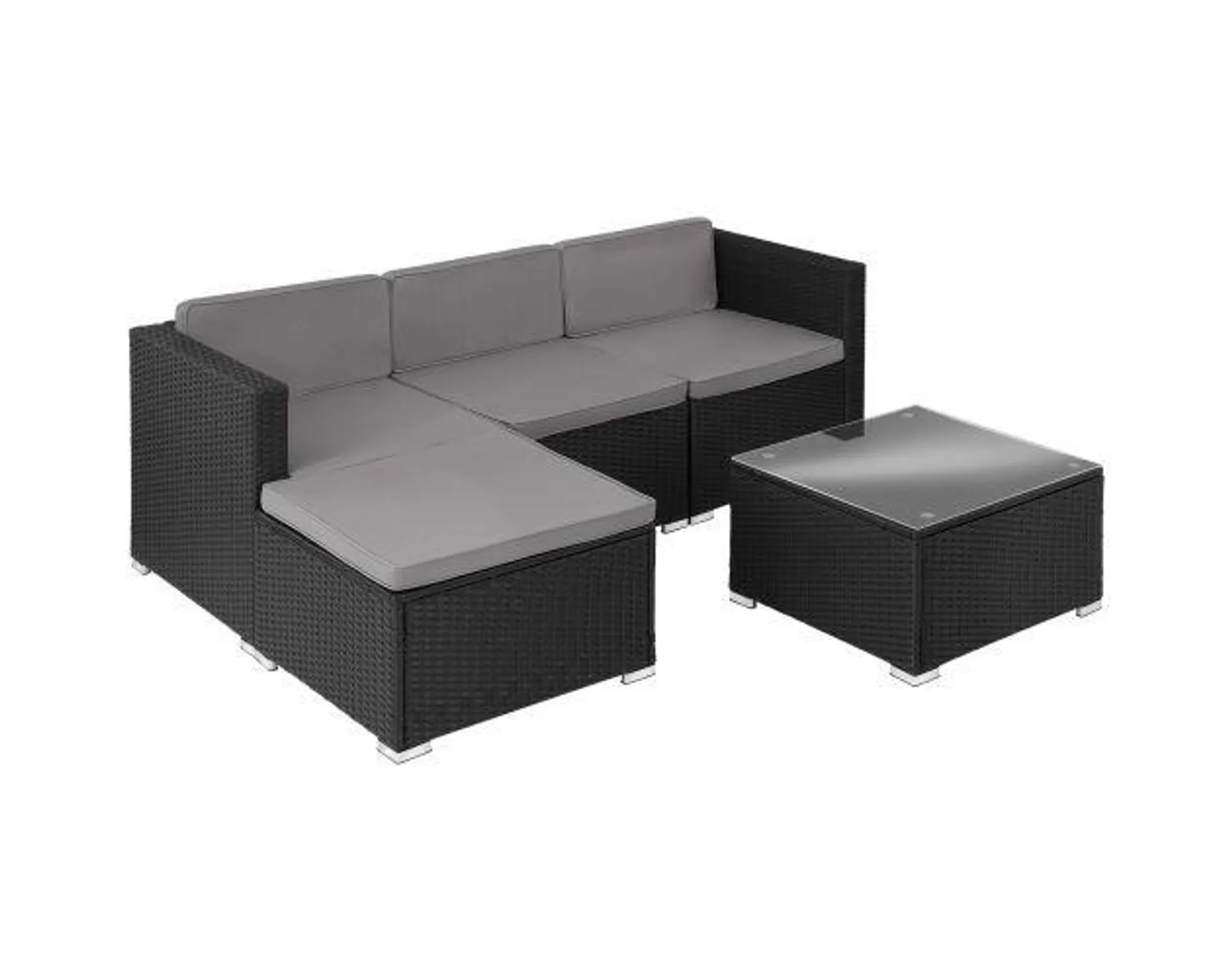 Conjunto de ratán lignano, negro