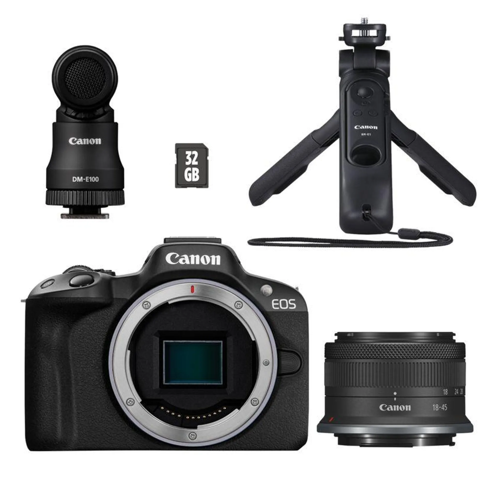 Kit para videoblogueros: cámara mirrorless Canon EOS R50 en negro
