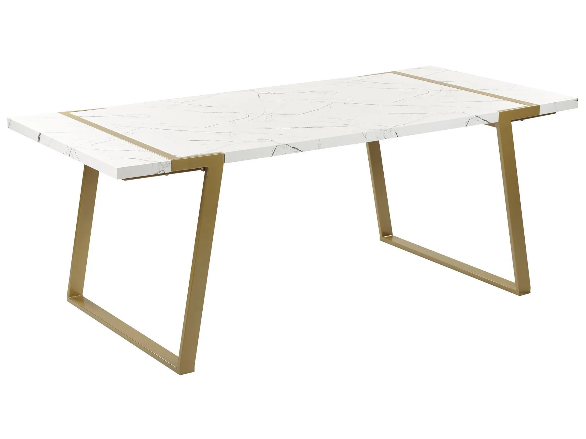 Mesa de comedor blanco/dorado 200 x 90 cm MARTYNIKA