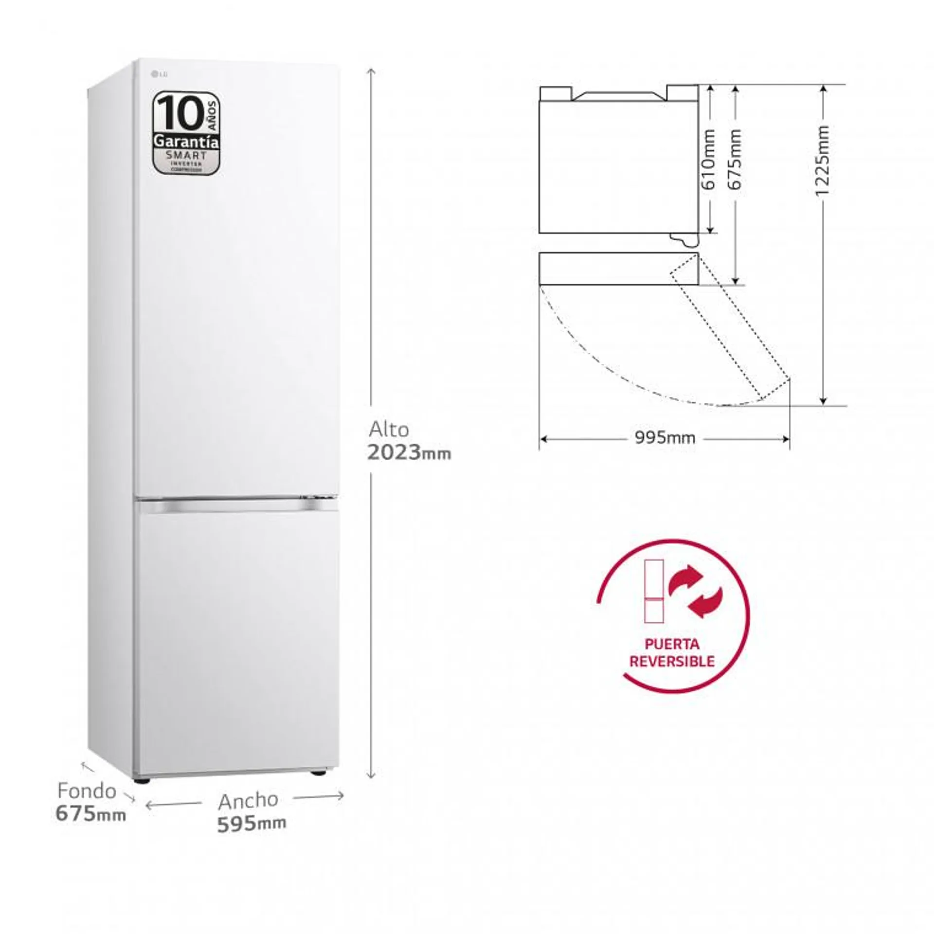 Outlet Frigorífico Combi Door Cooling+, 2m, Clasificación C, Blanco