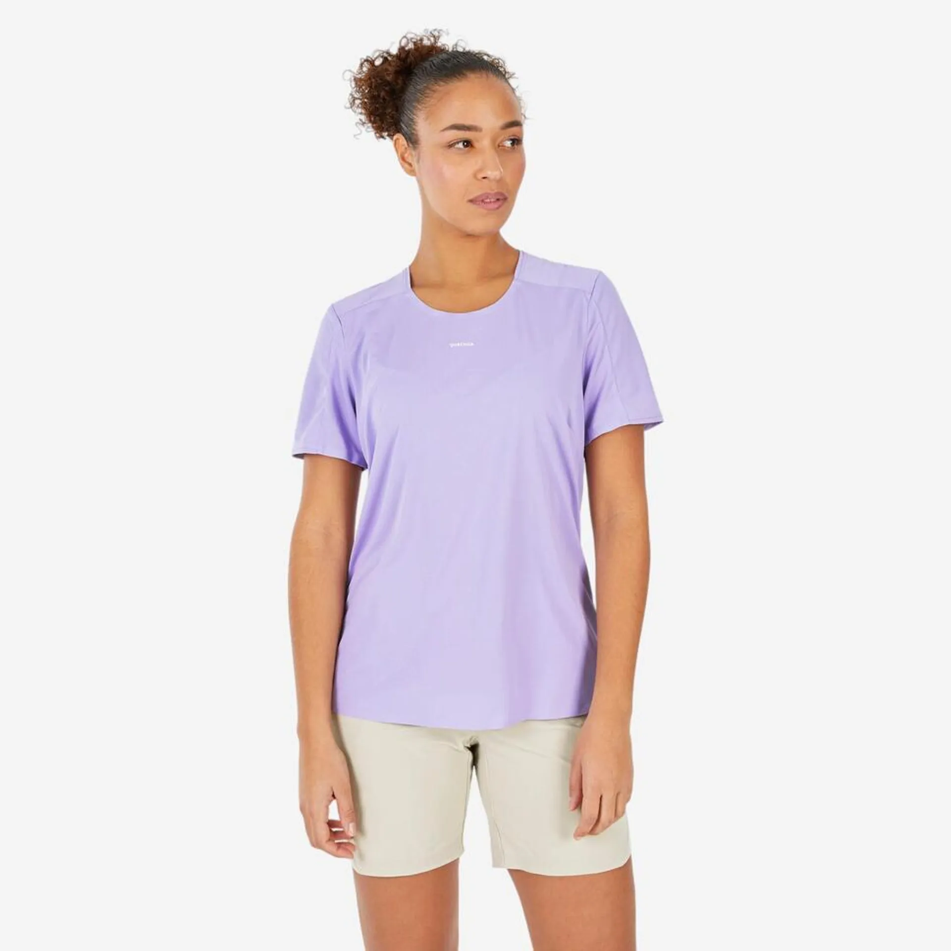 Camiseta de montaña y trekking manga corta Mujer Quechua MH500