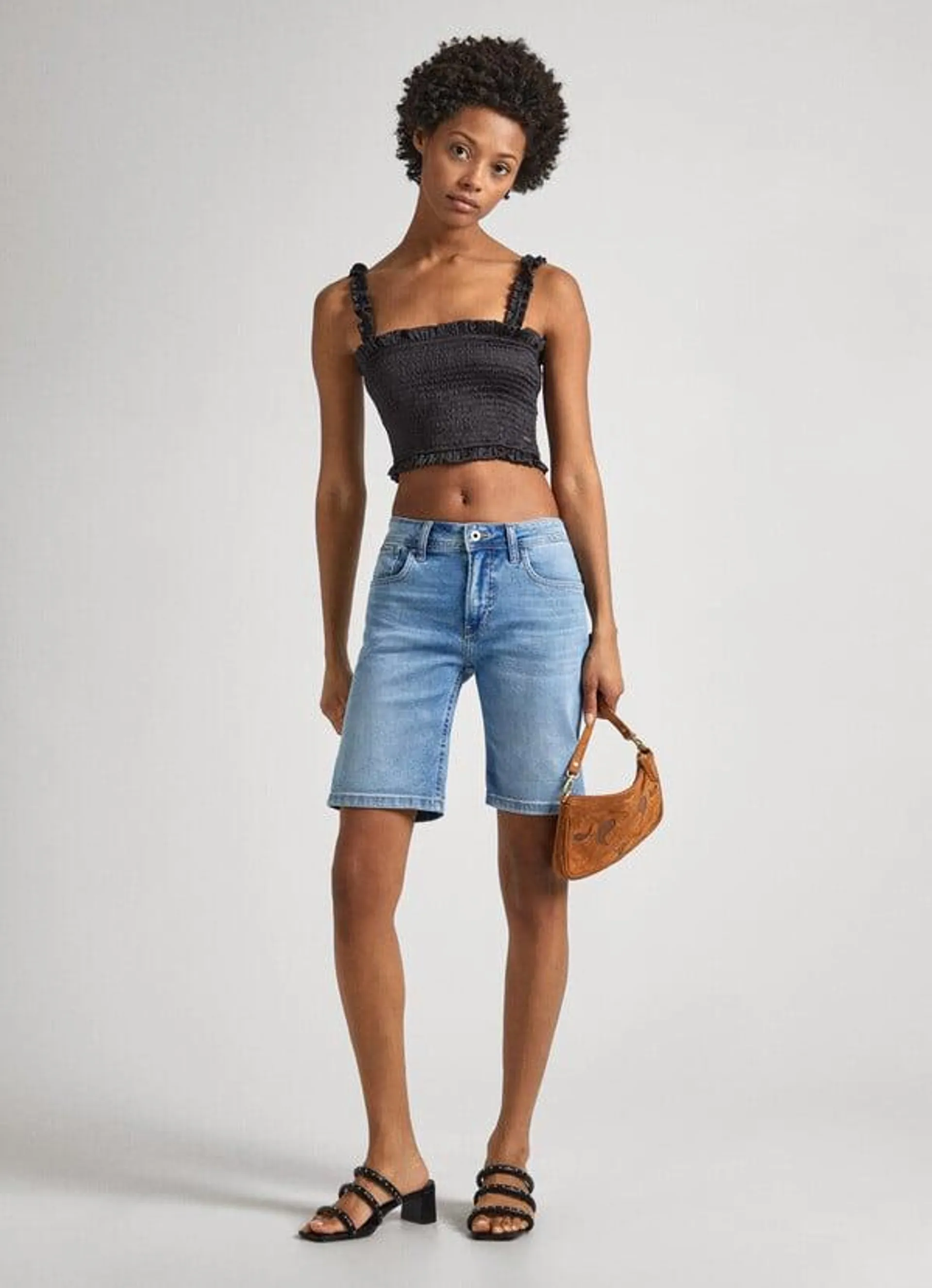 shorts denim fit slim