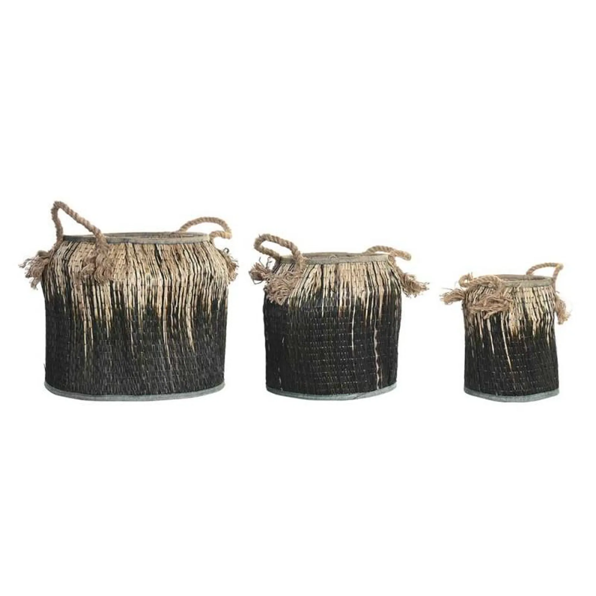 Set/ 3 black Lua baskets