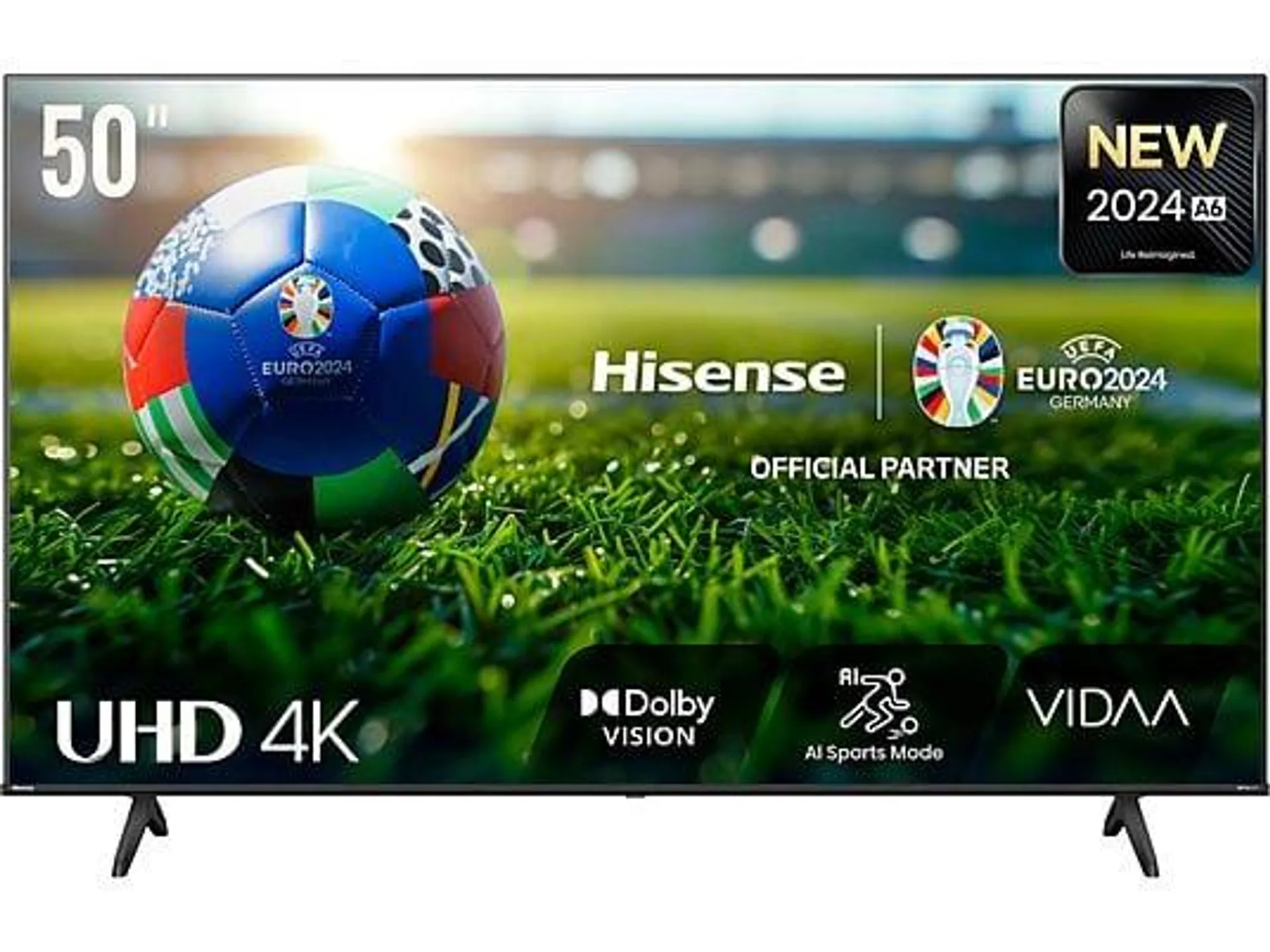 TV LED 50" - Hisense 50A6N, UHD 4K, Smart TV, HDR 10+, Dolby Vision, Control por Voz, Modo Juego, IA, Negro