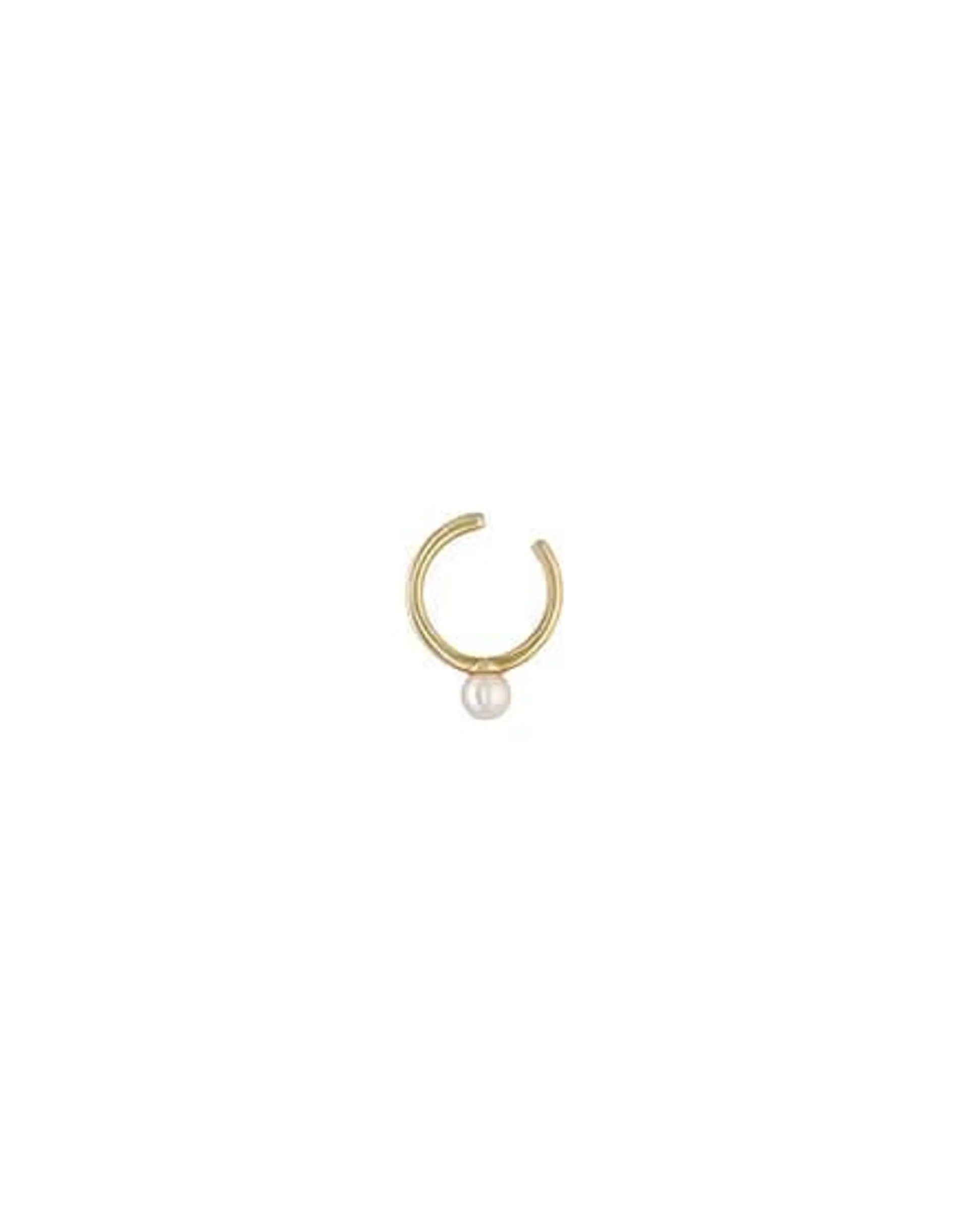 Pendiente Earcuff Kéa dorado con perla redonda central